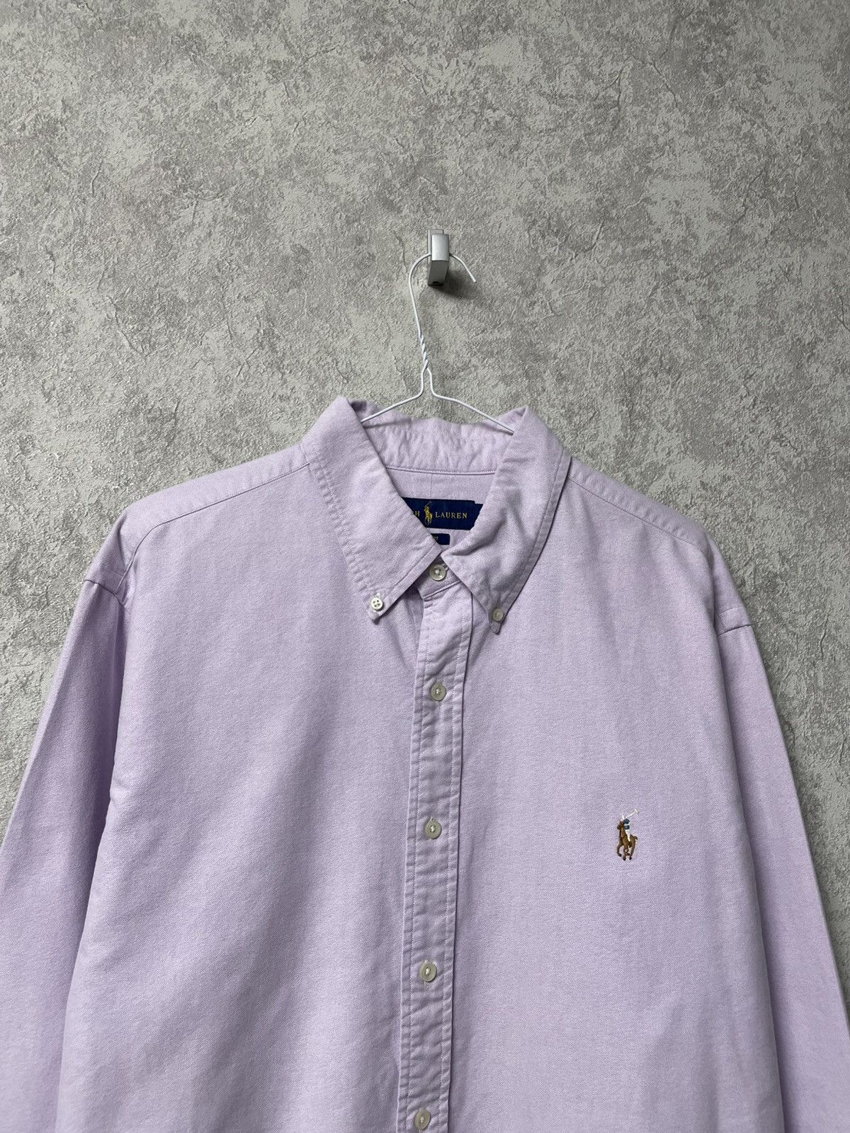 Ralph Lauren Vintage Ralph Lauren Purple Long Sleeve Heavy Classic Shirt Size US XL / EU 56 / 4 - 2 Thumbnail