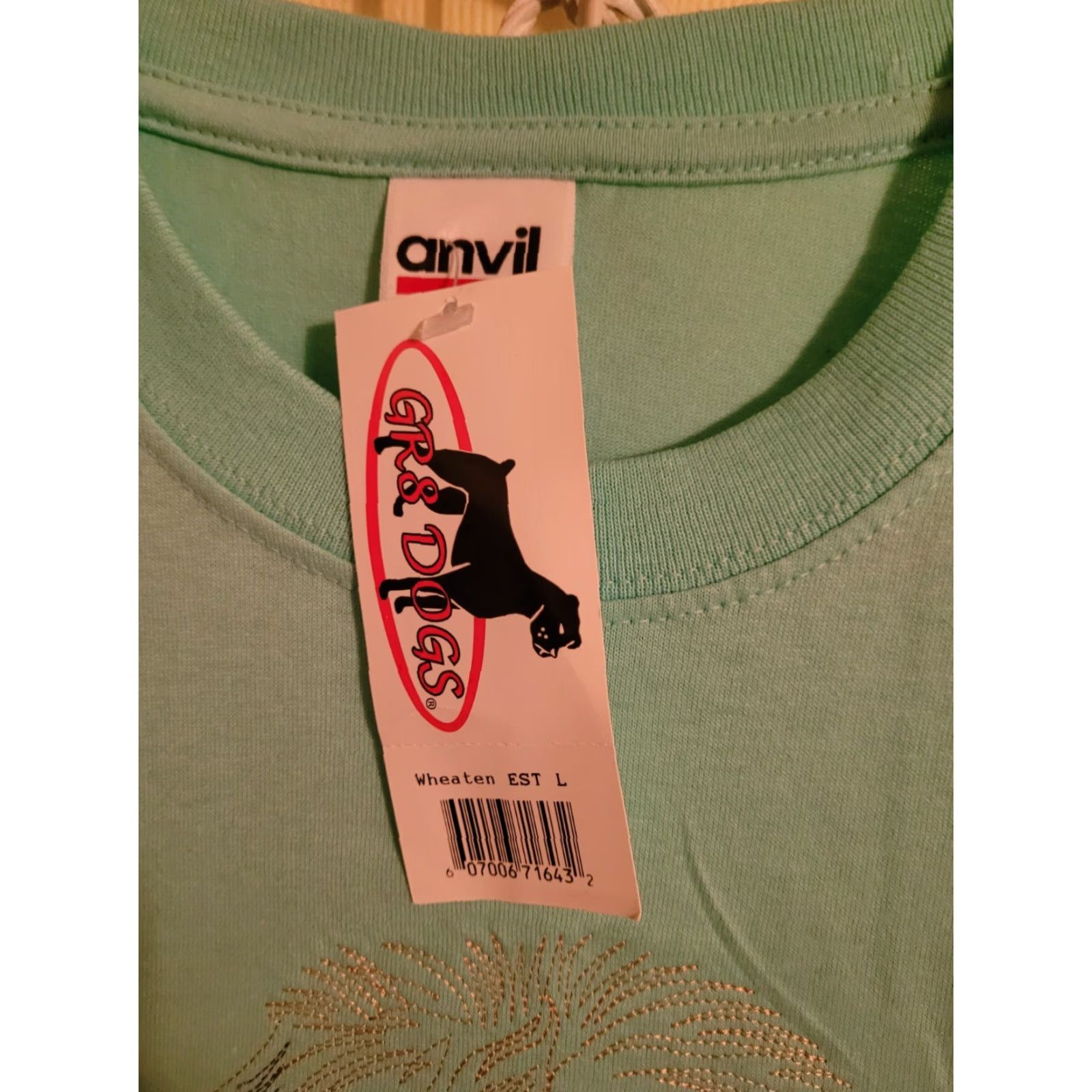 Anvil NEW NWT Anvil T-Shirt Unisex Adults Medium GR8 Dogs Soft Coated Wheaten Terrier Green Crew Neck Short Sleeve 100% Cotton Size M / US 6-8 / IT 42-44 - 3 Thumbnail