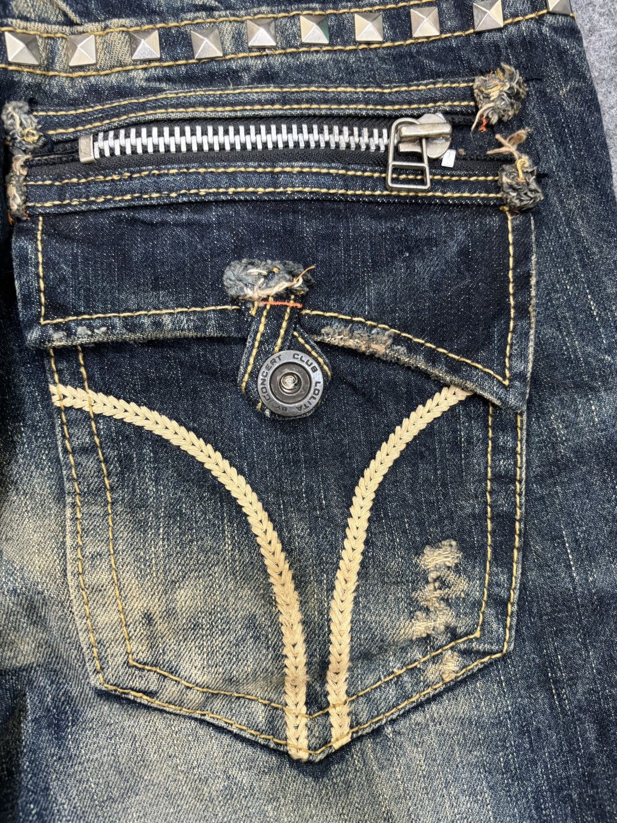 Seditionaries 💥Flare💥Lolita Mud Stone Wash Style Flare Spiky Denim F648 Size US 32 / EU 48 - 20 Thumbnail