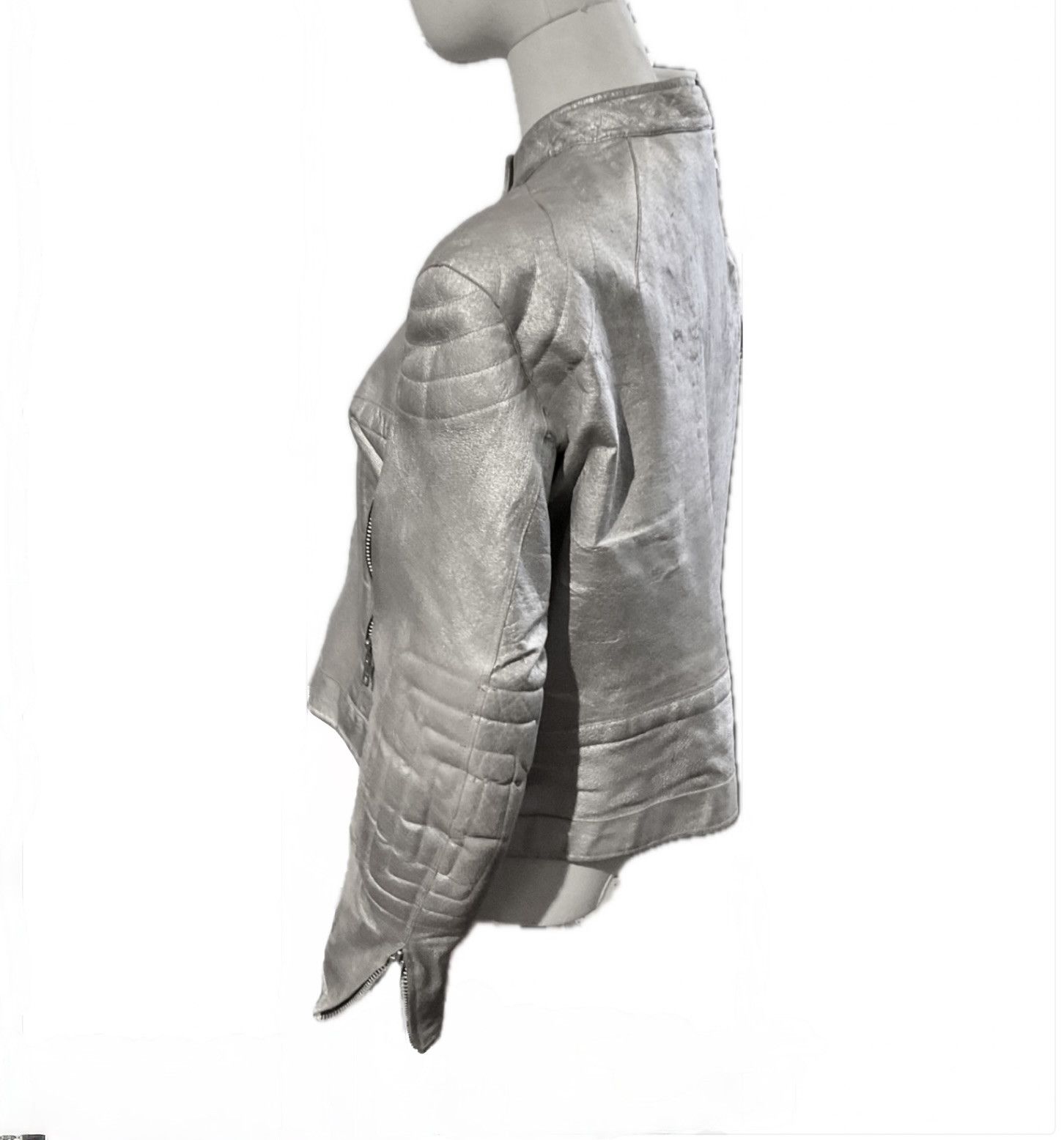 Rick Owens Rick Owens Archive Silver Leather Motorcycle Jacket Size US M / EU 48-50 / 2 - 3 Thumbnail