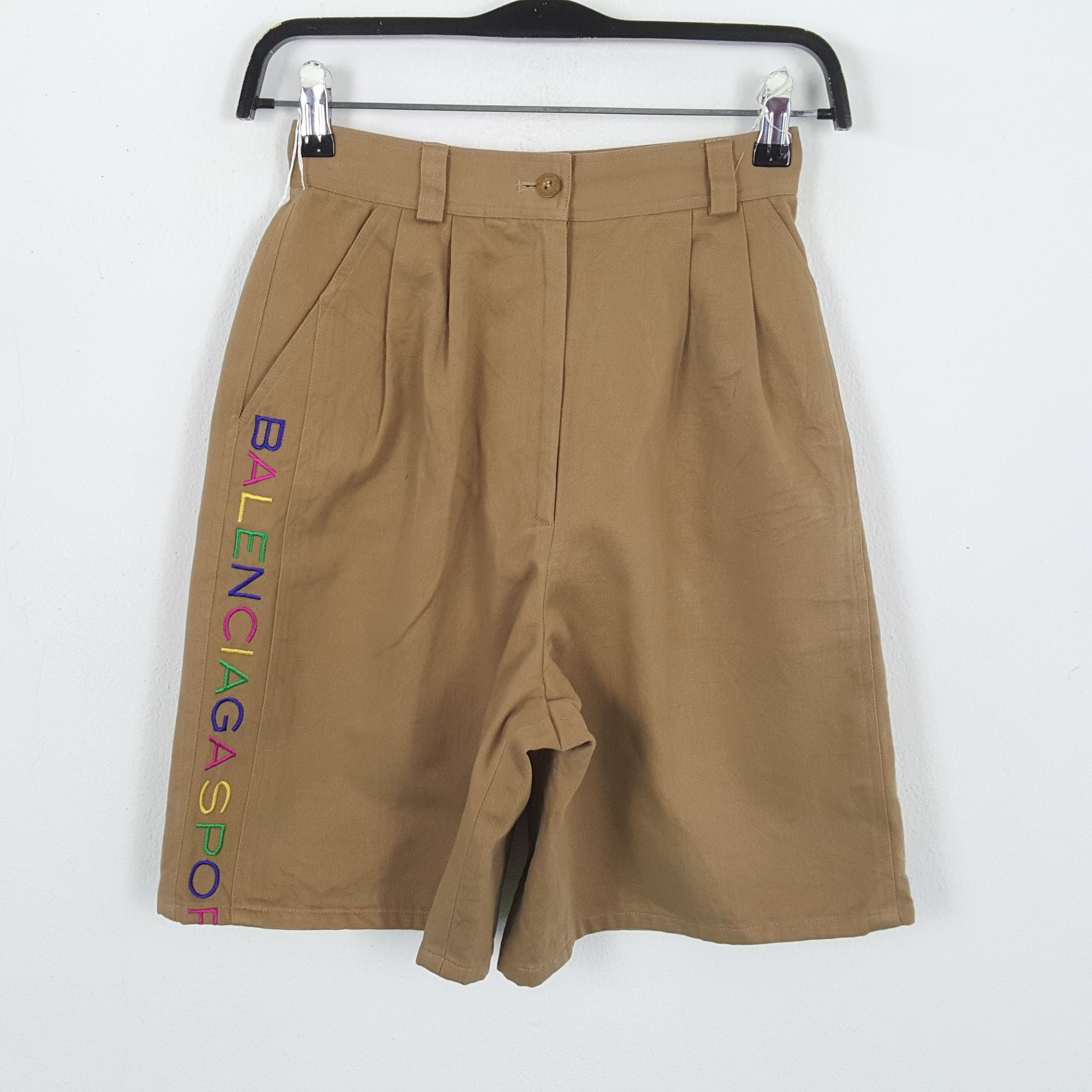 image of Balenciaga Sports Colourful Spellout Design Short Pants in Brown, Women's (Size 22)