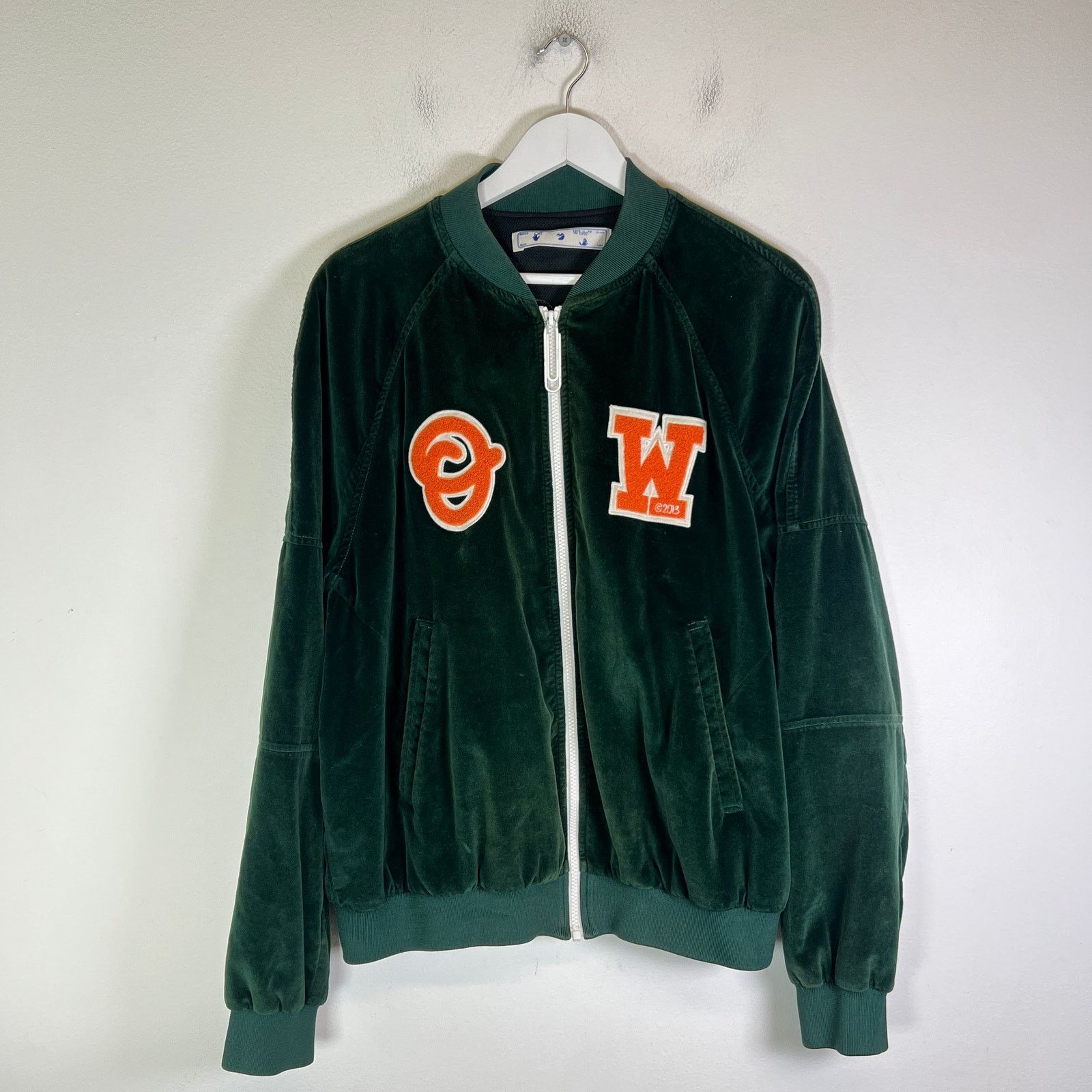 Off-White Off-White Velvet Barrel Zipped Bomber Jacket Size US L / EU 52-54 / 3 - 1 Thumbnail