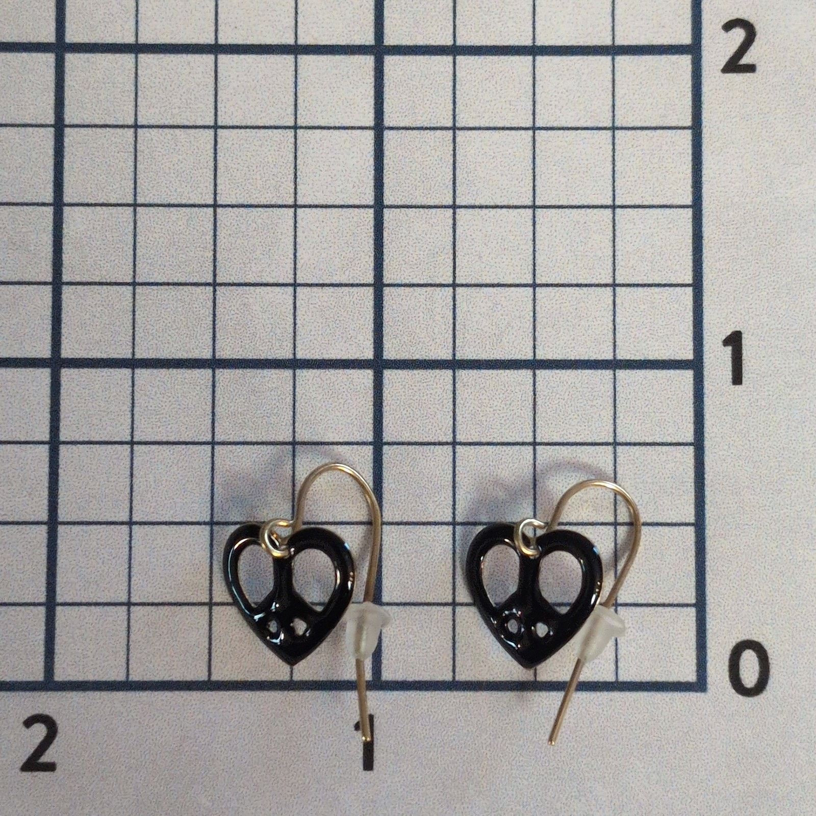Vintage Dainty VTG 80s Gold-Tone & Black Heart Dangle/Drop Earrings Size ONE SIZE - 5 Thumbnail
