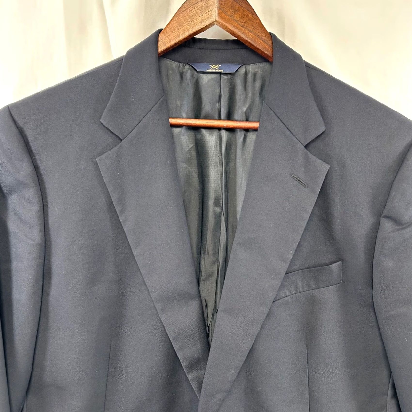 Brooks Brothers Brooks Brothers 346 Navy Blue Blazer Mens 43R 100% Wool Gold Button Sport Coat Size 46R - 2 Thumbnail