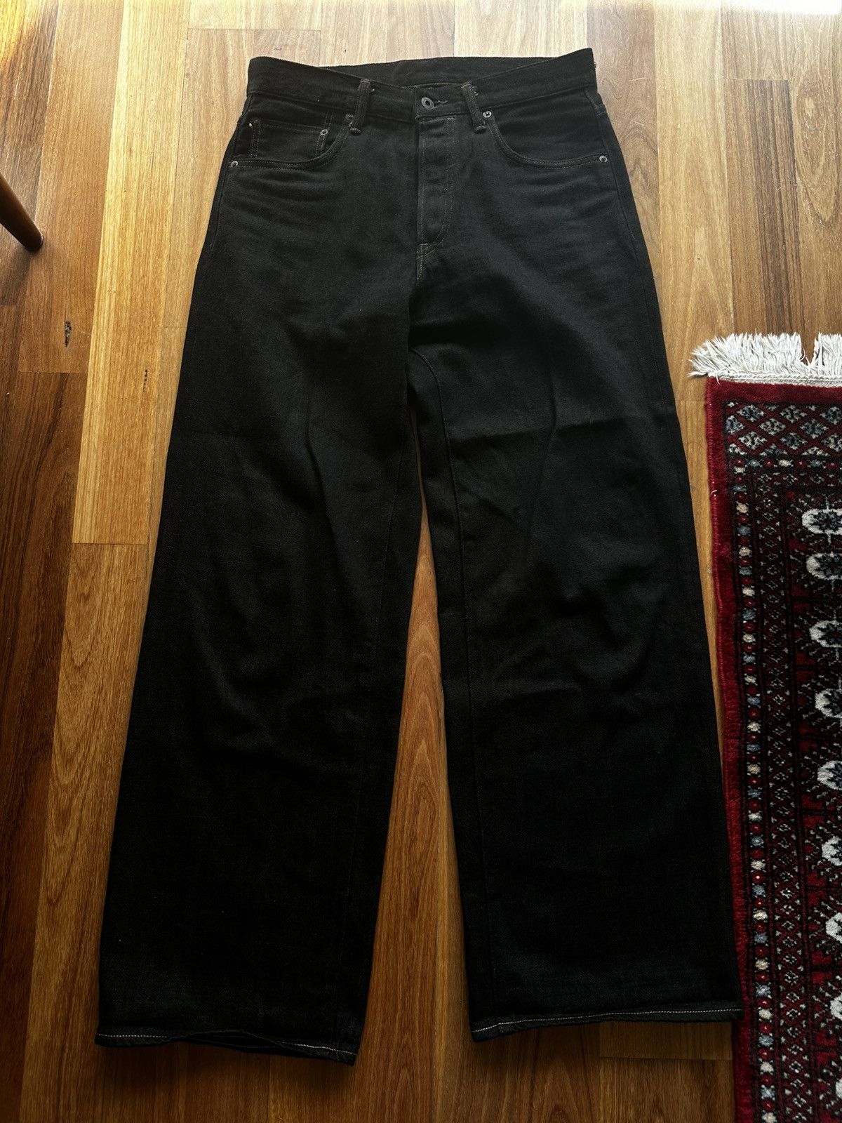 Oni ONI Denim 222-BKOL 12.5oz Black/Olive Wide Straight Jean W32 Size US 32 / EU 48 - 16 Thumbnail