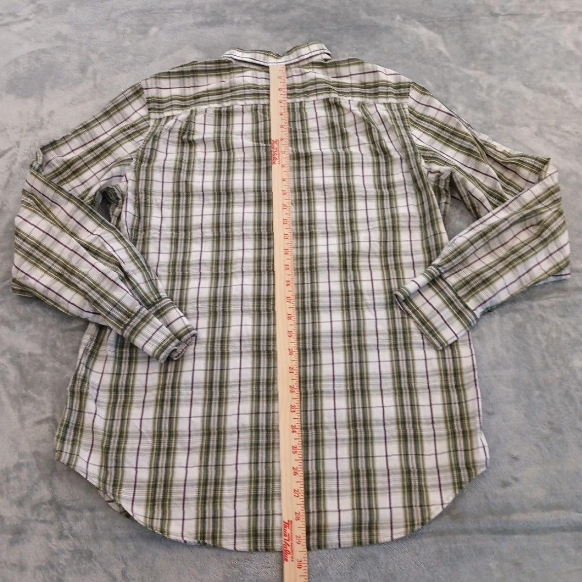 Banana Republic Banana Republic Shirt Mens Medium Green Plaid Roll Tab Long Sleeve Button Up Size US M / EU 48-50 / 2 - 5 Thumbnail