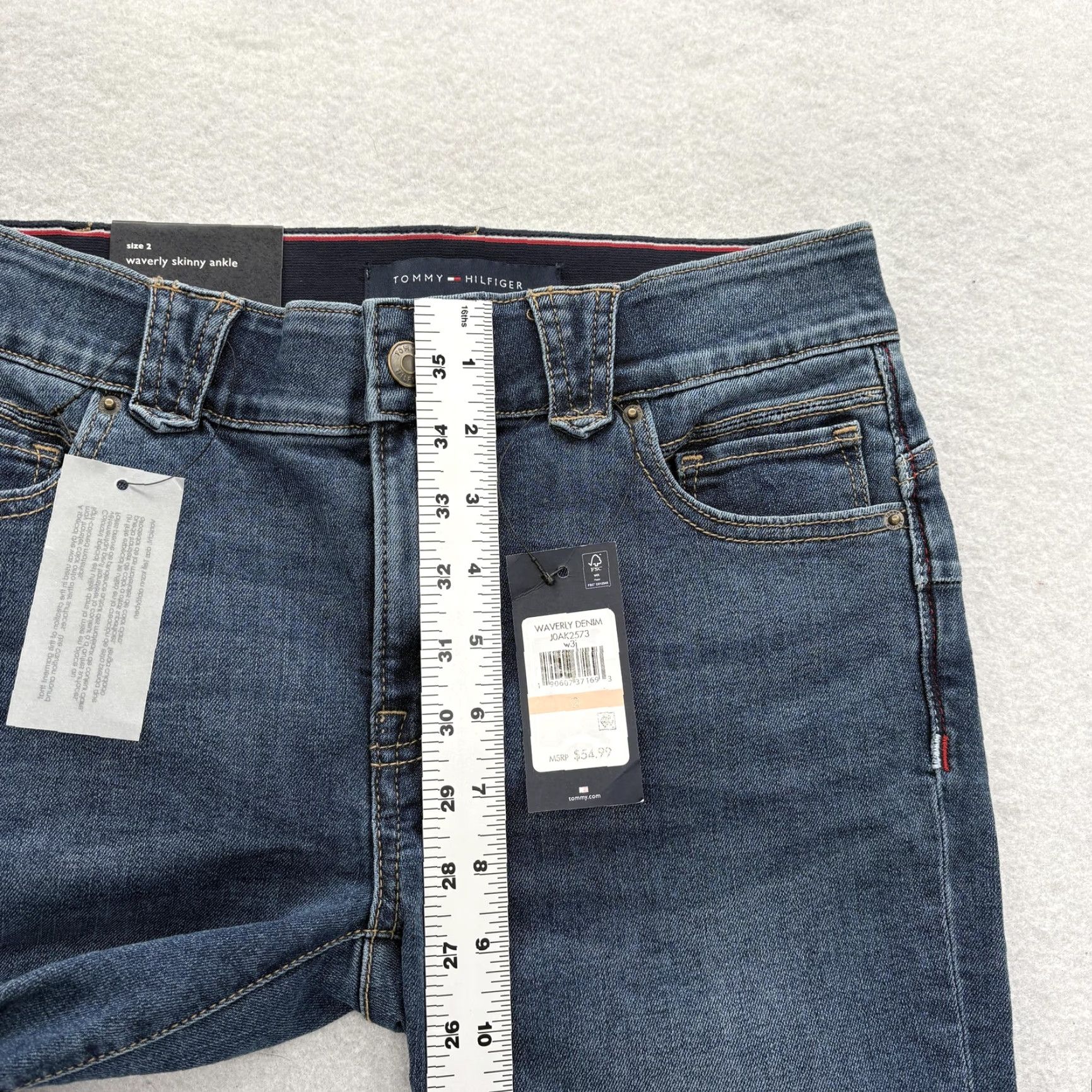 Tommy Hilfiger Tommy Hilfiger Waverly Skinny Jeans Womens 2 Blue Medium Wash NWT Size 26" / US 2 / IT 38 - 7 Thumbnail