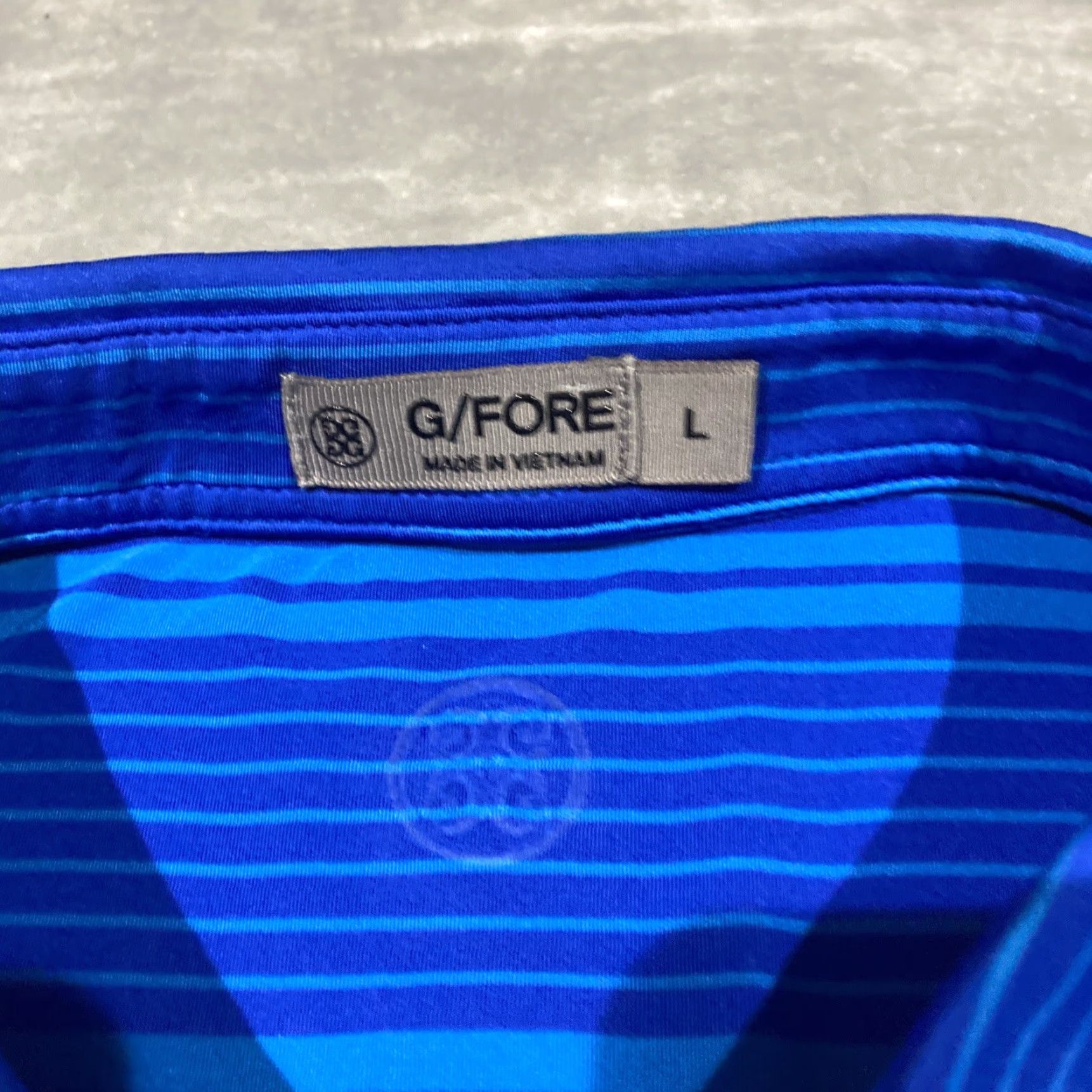 G/FORE G/FORE Polo Shirt Mens L Blue Striped Performance Easy Care Breathable Moisture Wicking Classic Golf Polo Shirt Mens L Blue Striped Size US L / EU 52-54 / 3 - 4 Thumbnail