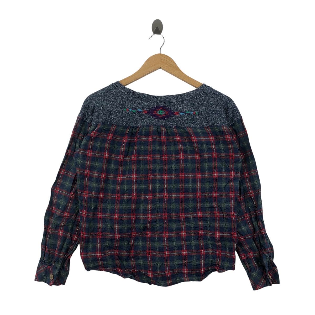 Vintage TITICACA Pocket Warmer Checked Plaids Sweatshirt Size US S / EU 44-46 / 1 - 2 Thumbnail