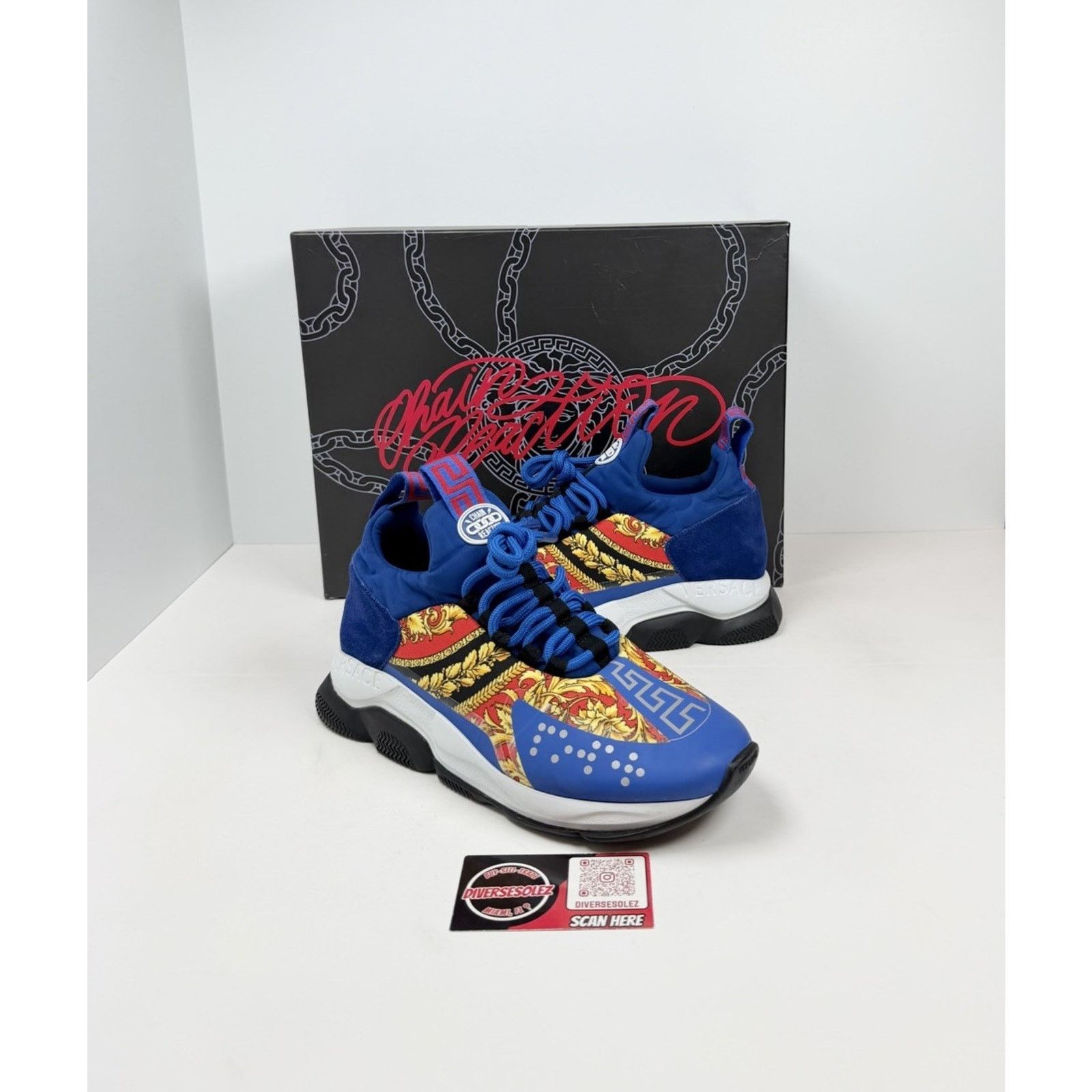 Versace Size 40EU/7US - Versace Cross Chainer Blue Size US 7 / EU 40 - 1 Thumbnail