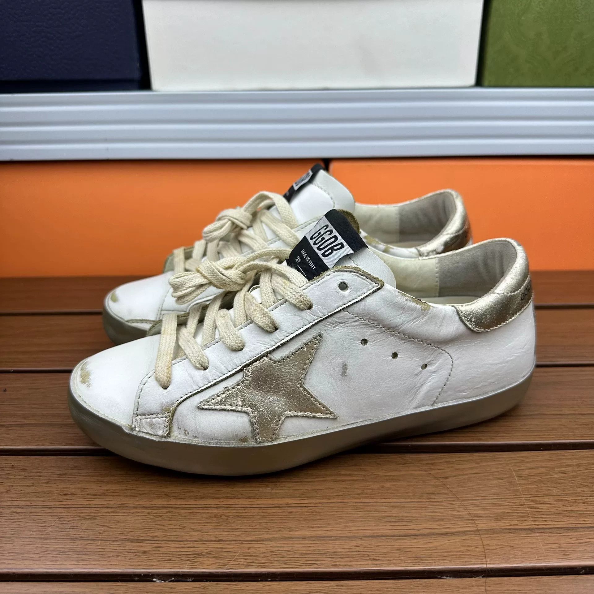 Golden Goose Golden Goose Distressed Yellow Lowtop Sneakers it_36 Women Size US 6 / IT 36 - 1 Thumbnail