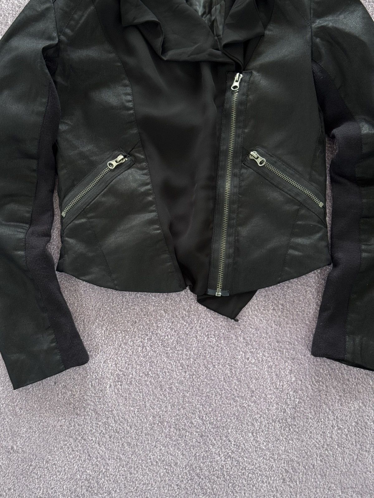 Japanese Brand Vintage Avant Garde Black Gothic Biker Jacket Size XXS / US 00 / IT 34 - 3 Thumbnail