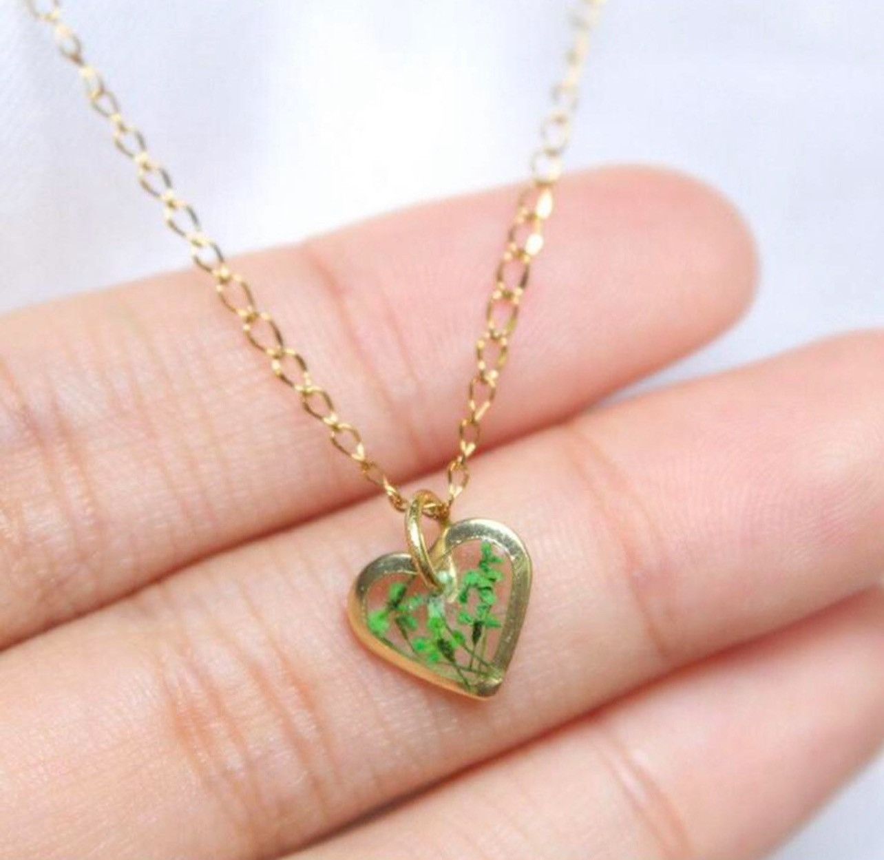 Handmade × Other Pressed Flower Necklace - Gold Necklace Size ONE SIZE - 2 Thumbnail