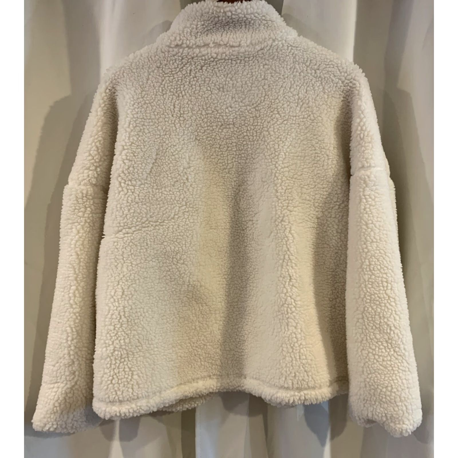 Fabletics Fabletics Jacket Womens L White Full Zip Mock Neck Sherpa Rylan Solid Basic Jacket Womens Size L / US 10 / IT 46 - 3 Thumbnail