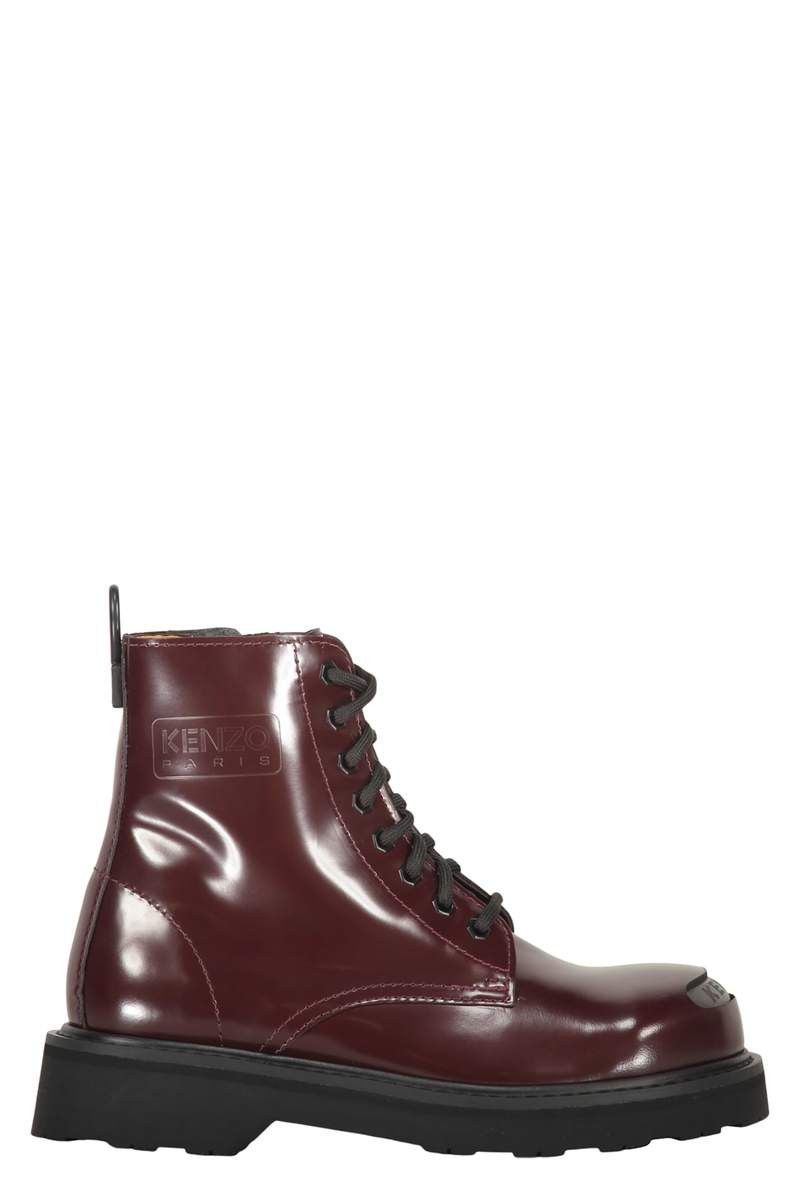 Kenzo o1y1025 Leather Ankle Boots in Burgundy Size US 8 / IT 38 - 1 Thumbnail