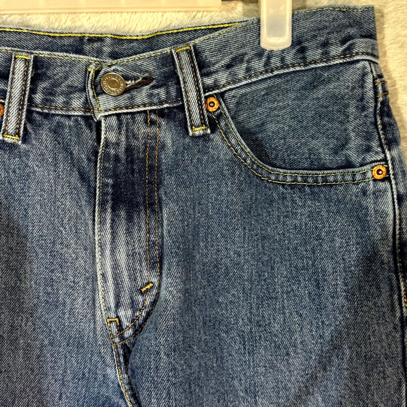 Levi's Levi's 505 Jeans Mens 30 X 30 Blue Denim Mid-Rise Regular Fit Straight Leg M1649 Size US 30 / EU 46 - 4 Thumbnail