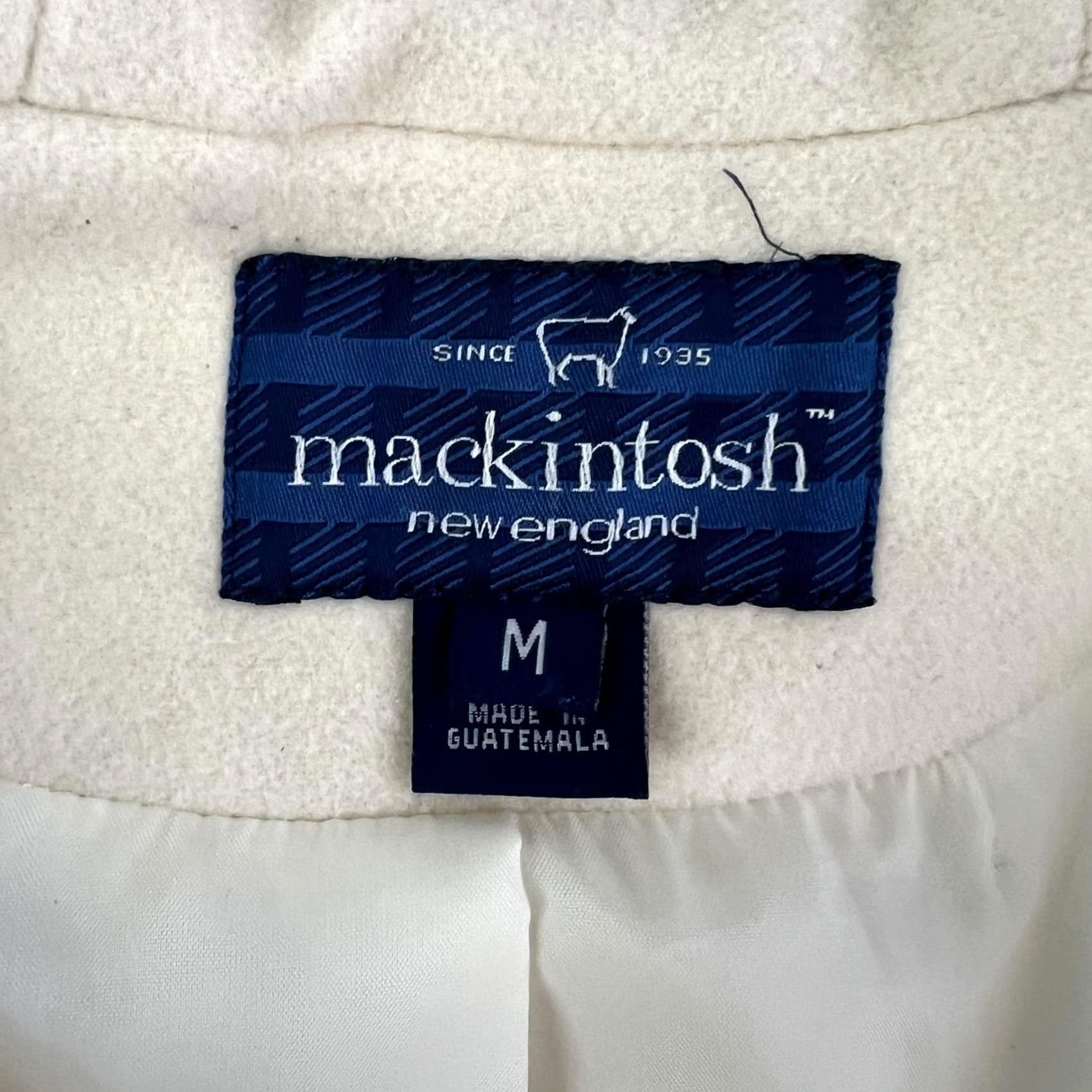 Mackintosh Mackintosh New England Coat Womens Medium White Wool Hooded Pea Double Breasted Size M / US 6-8 / IT 42-44 - 3 Thumbnail