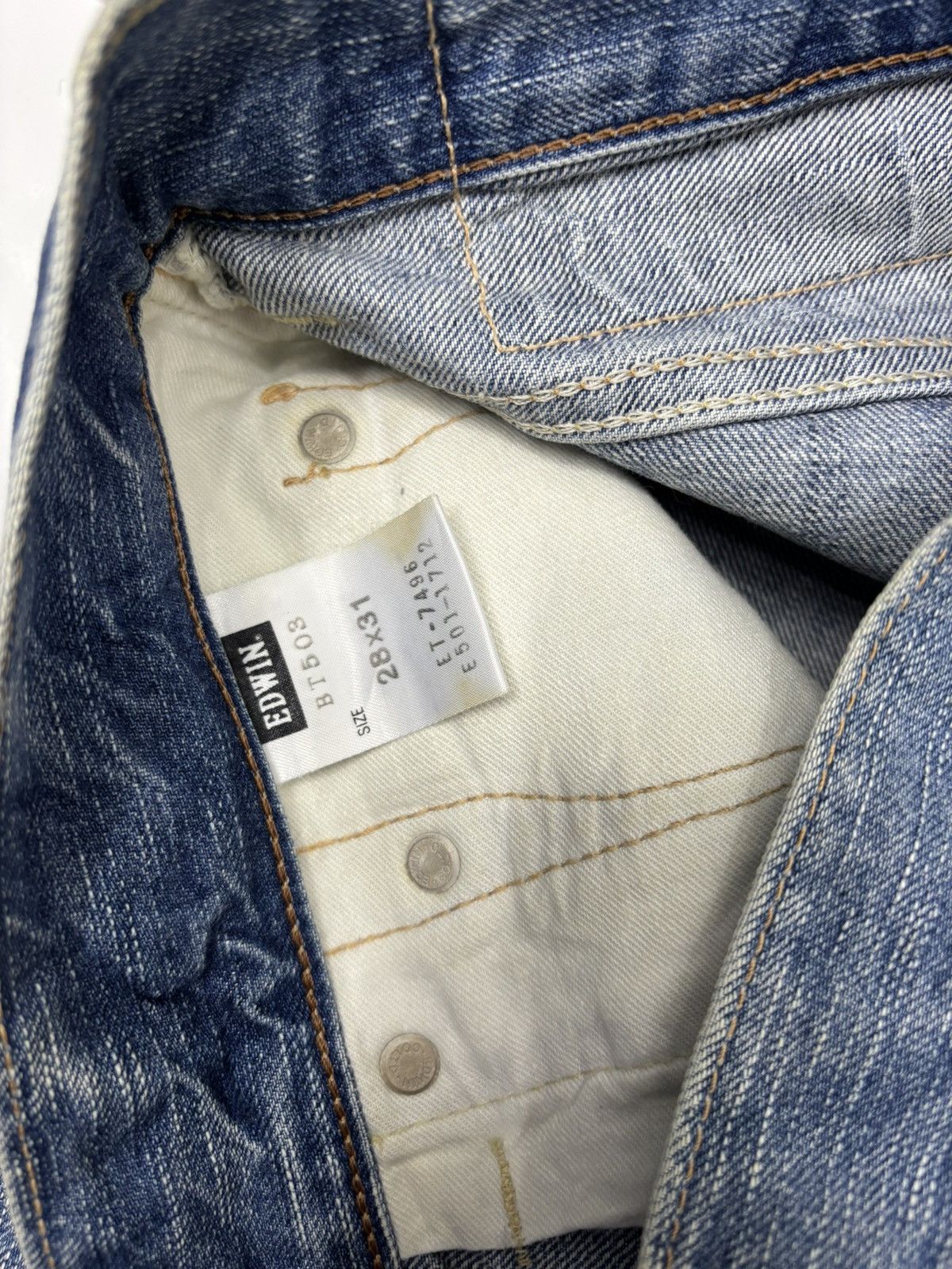 Kapital 🔥EDWIN 503 BLUE TRIP PAINTER DISTRESSED DENIM JEANS Size US 31 - 11 Thumbnail