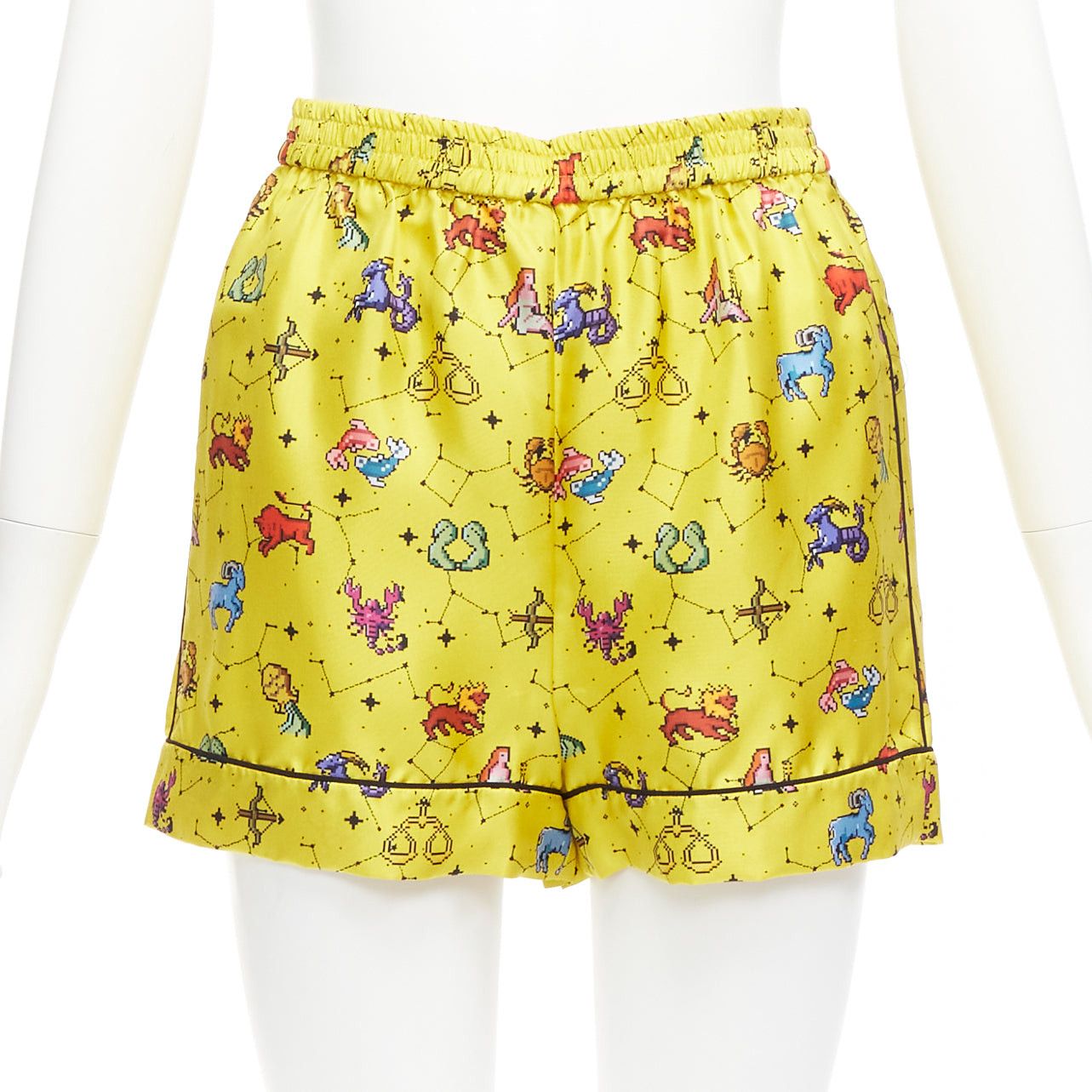 Dior CHRISTIAN DIOR 100% silk Lucky Dior yellow astrology boxer shorts FR32 XXS Size 25" / US 0 / IT 36 - 1 Thumbnail