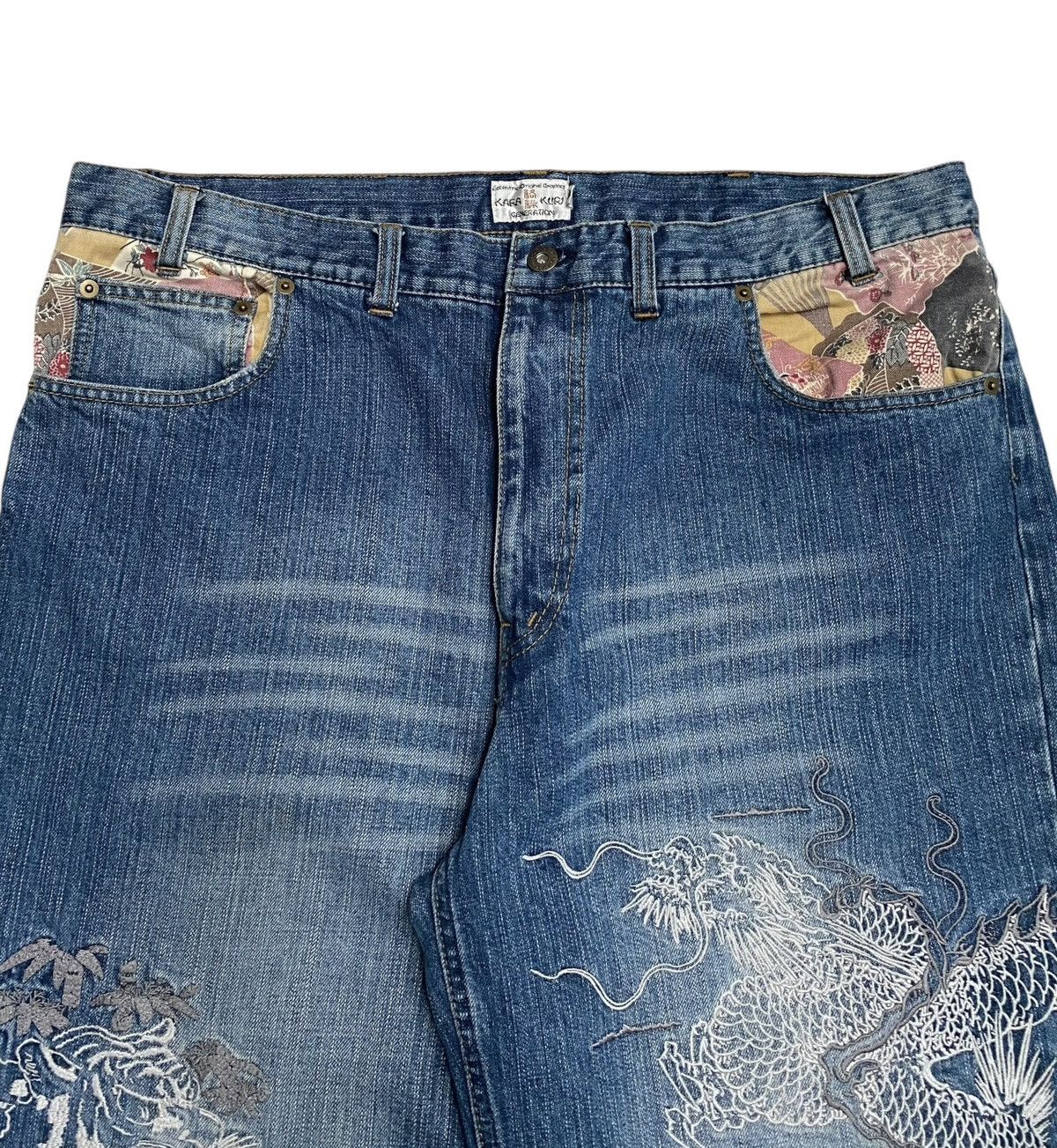 If Six Was Nine Rare Design Vintage Karakuri Oversized Sukajan Jeans 1990s Size US 39 - 3 Thumbnail