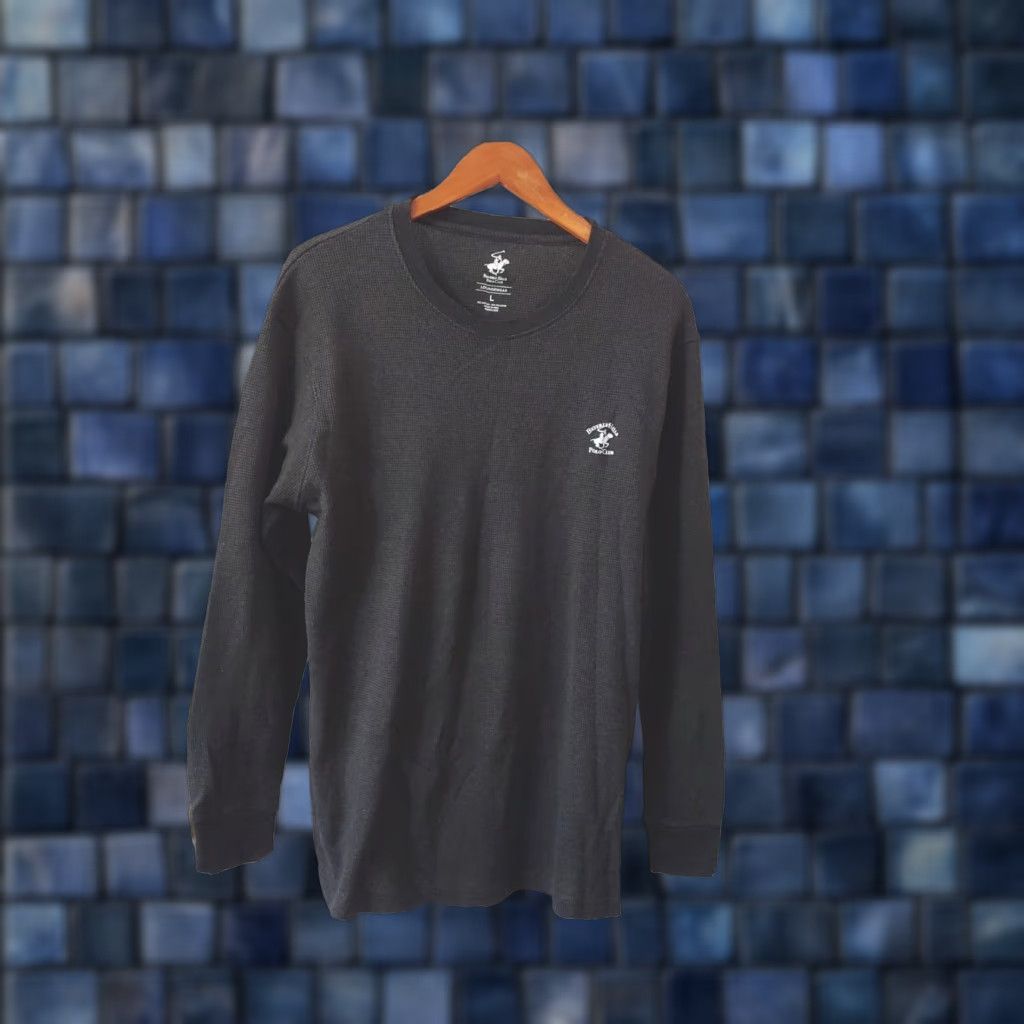 Beverly Hills Polo Club Beverly Hills Polo Club Loungewear Top Mens L Crew Neck Pullover Gray Gray Cotton Blend Logo Loungewear Top Mens L Size US L / EU 52-54 / 3 - 1 Thumbnail