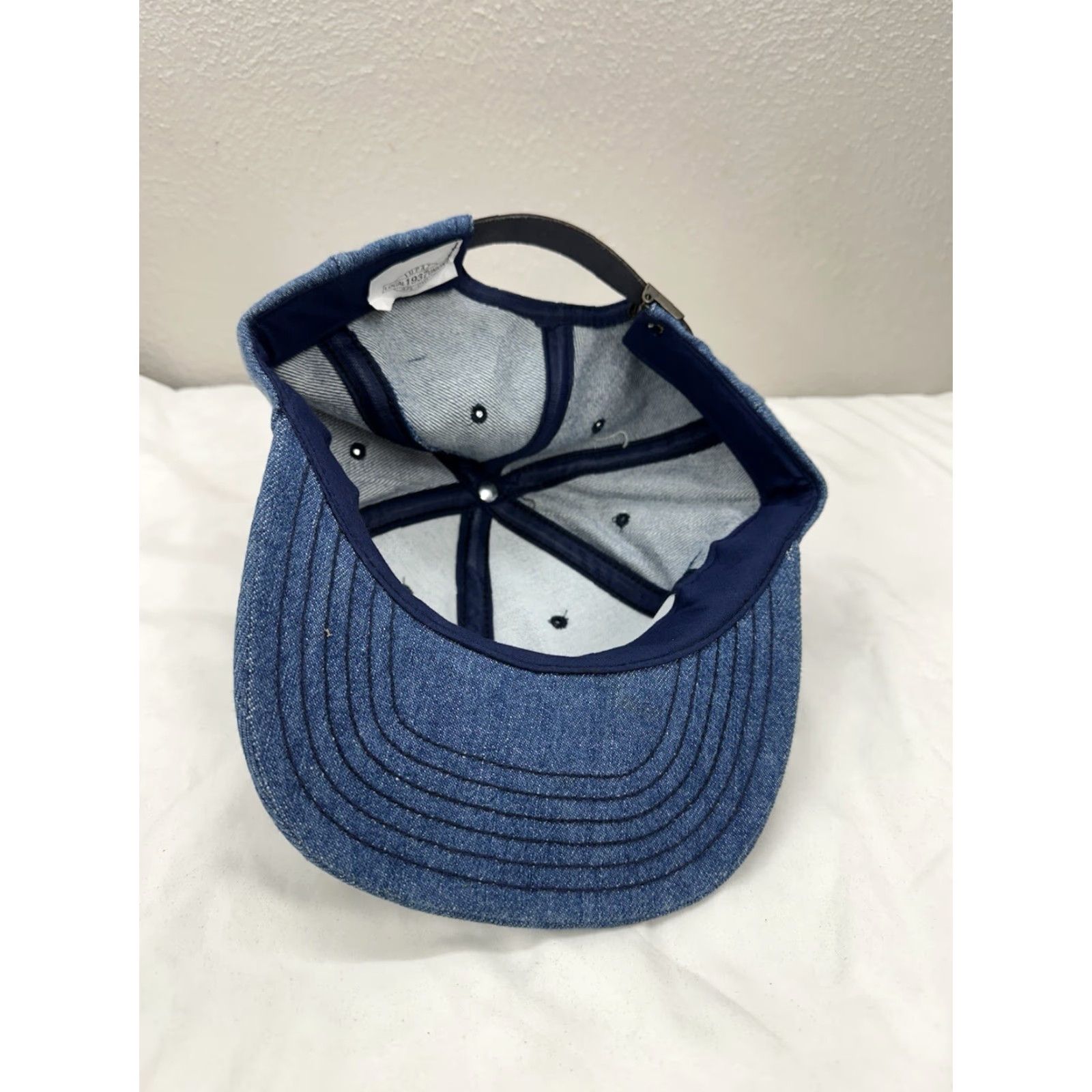 Denime VINTAGE UnionMade Local Union 1937 Baseball Hat Denim Logo Mechanics and Aerospace UnionWorker VTG Men's One Size Blue Denim Cap Size ONE SIZE - 3 Thumbnail