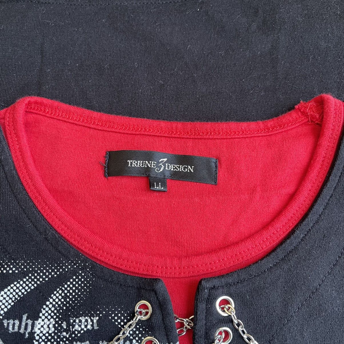 Japanese Brand Triune 3 Design Gothic Poem Eyelet Cross Chain Layer T-Shirt Size US L / EU 52-54 / 3 - 5 Thumbnail