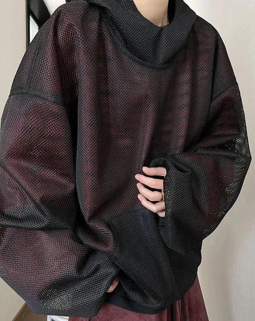 VIBE Double Layer Gothic Letters Mesh Hoodie Size US L / EU 52-54 / 3 - 4 Thumbnail