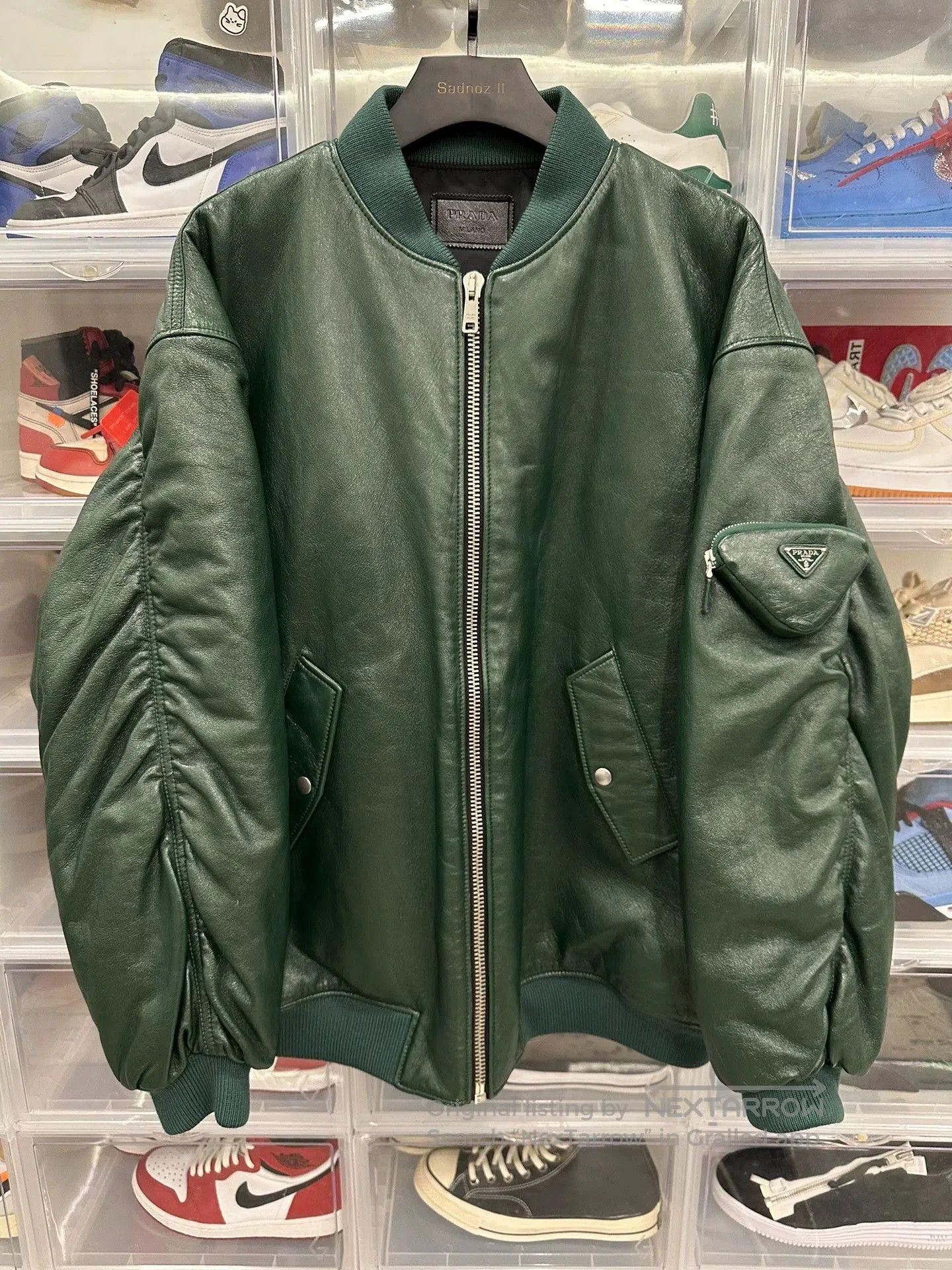 Prada prada by raf simons green leather bomber jacket. Size US L / EU 52-54 / 3 - 1 Thumbnail