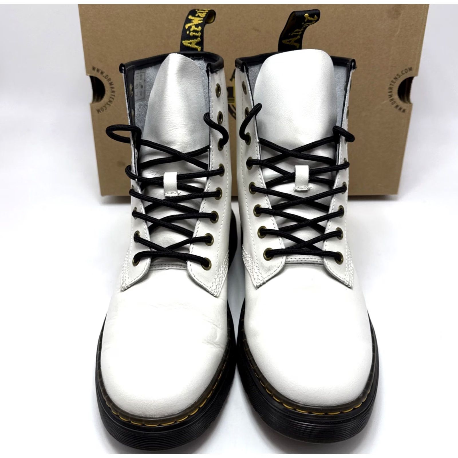 Dr. Martens Dr. Martens Zavala White Smooth Leather Combat Boots Womens Size 10 Boots Casual Womens 90s City Outdoor Retro Combat Boot Vel Azaw Size US 8 / IT 38 - 3 Thumbnail