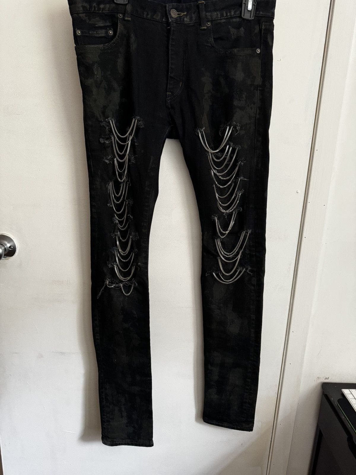 Hedi Slimane × Saint Laurent Paris Runway 2013 MudWash Chain Denim