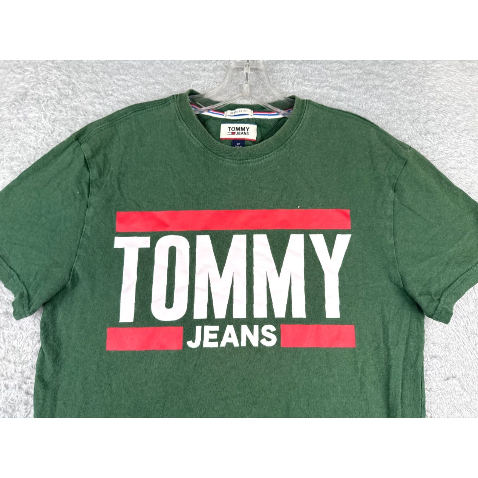 Tommy Hilfiger Tommy Hilfiger Jeans Shirt Adult Small Green Short Sleeve Crew Neck 100% Cotton Size US S / EU 44-46 / 1 - 4 Thumbnail