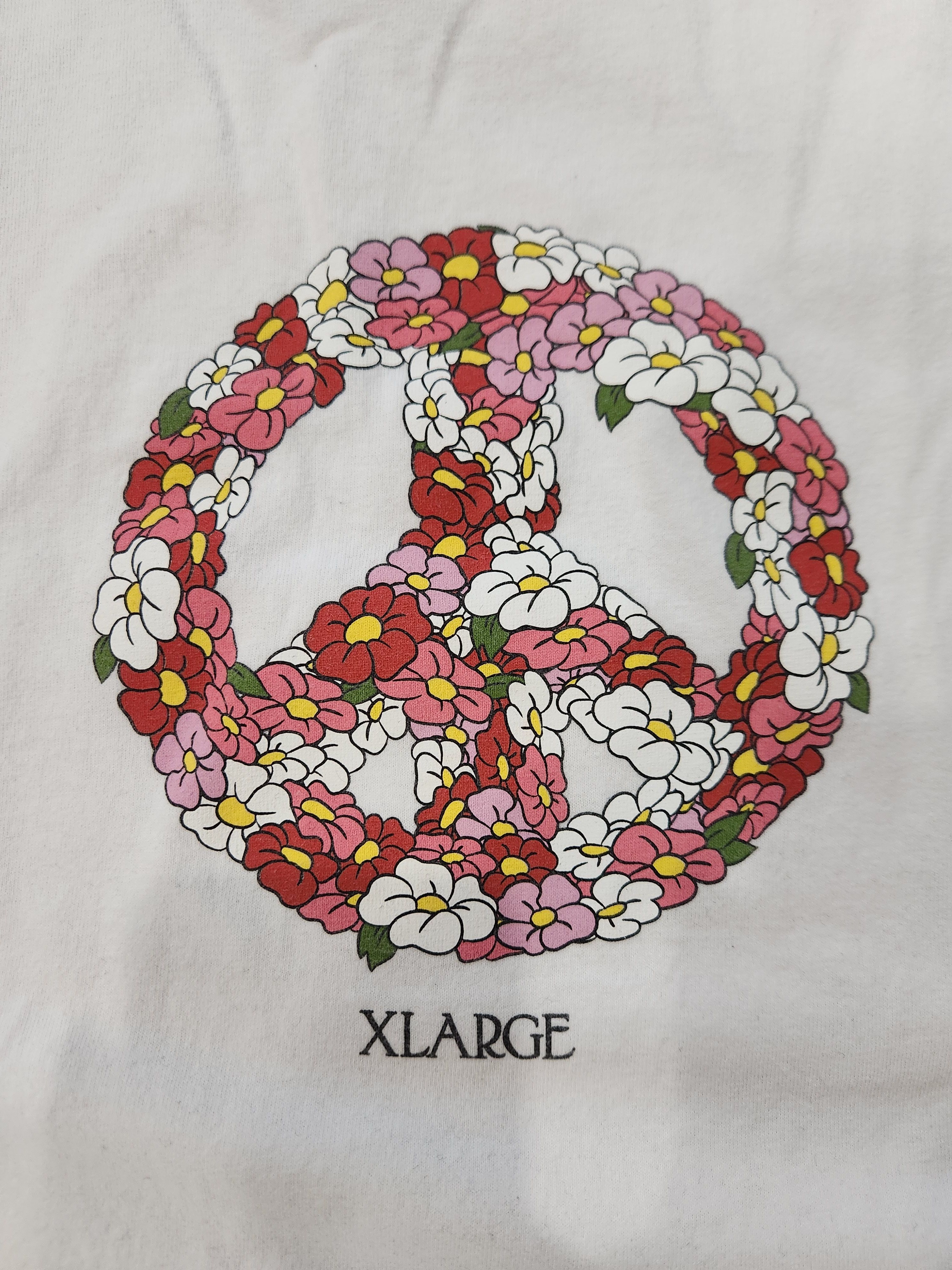 Xlarge X-Large Flower Floral Peace Sign Tee Size US L / EU 52-54 / 3 - 2 Thumbnail