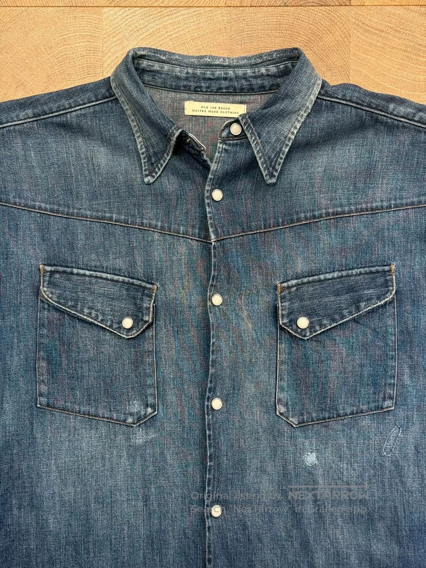 Old Joe Old Joe Distressed Washed Denim Shirt. Size US M / EU 48-50 / 2 - 3 Thumbnail