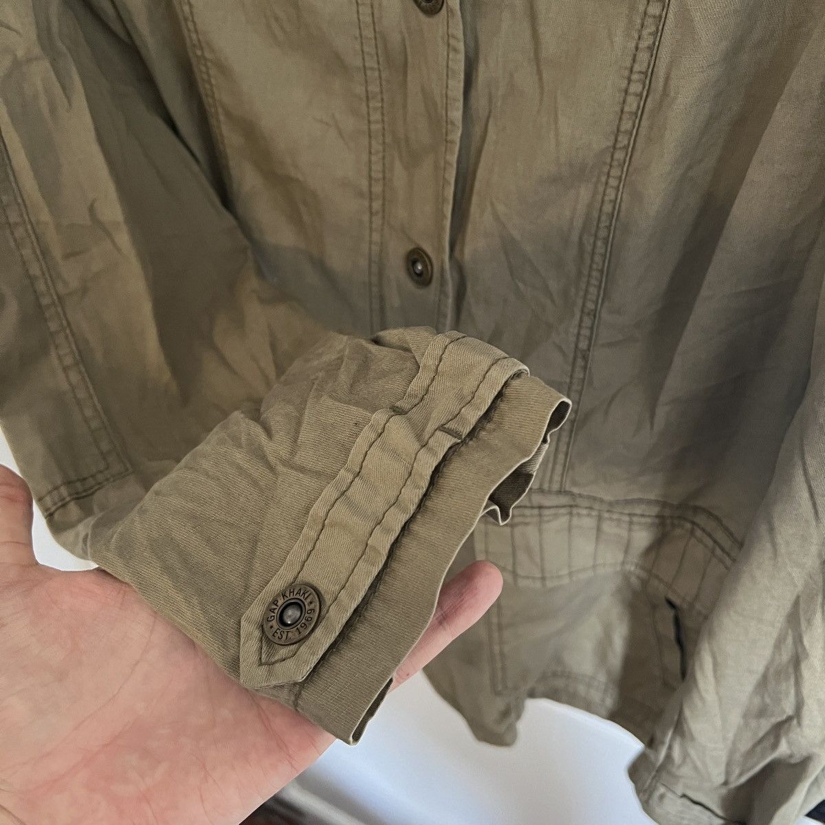 Gap Gap olive khaki jacket button up with zip military Size L / US 10 / IT 46 - 5 Thumbnail