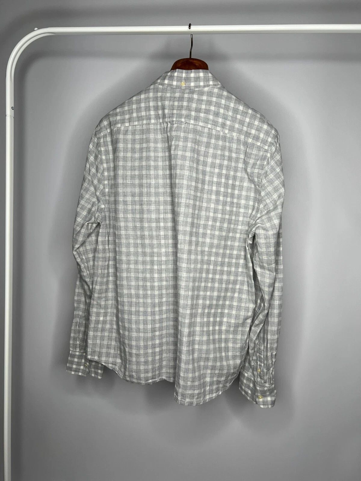 Allsaints ALLSAINTS Haku L/Slv Shirt Wool Linen Blend Plaid Japan Made Size US L / EU 52-54 / 3 - 13 Thumbnail