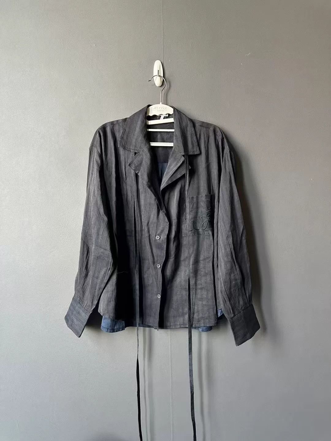Loewe loewe black blue logo linen shirt Size US XXS / EU 40 - 1 Thumbnail