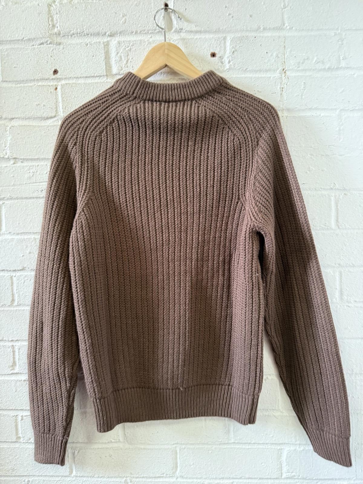 Unknown London Brown Ribbed Knit Sweater for Men Size XS / US 0-2 / IT 36-38 - 5 Thumbnail