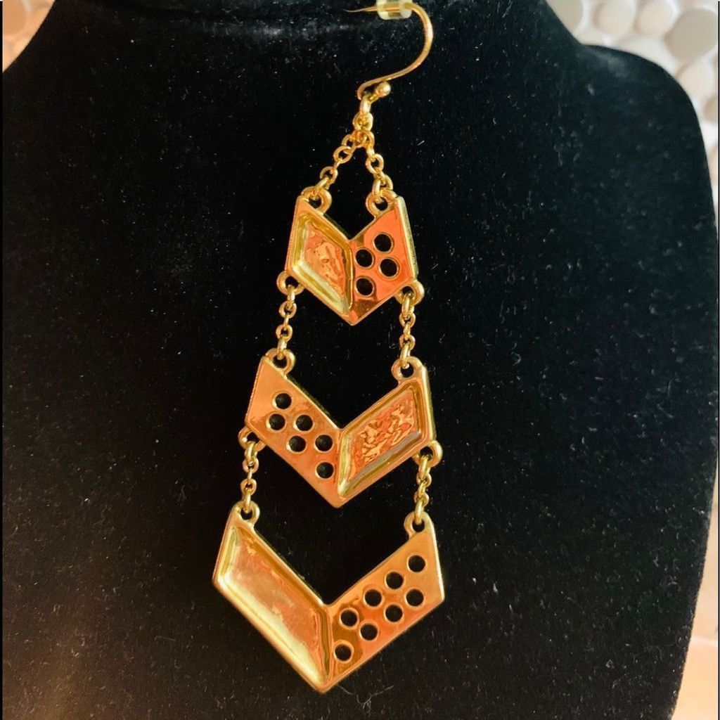 Other BCBG Gold Plated w black Leather Earrings Size ONE SIZE - 4 Thumbnail