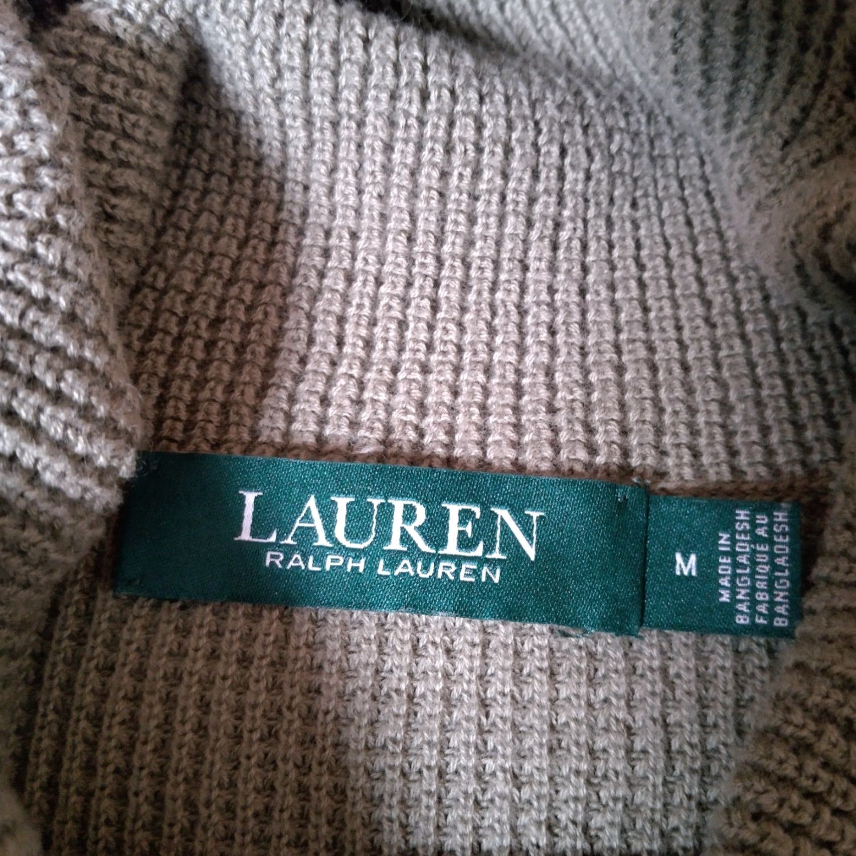 Ralph Lauren LAUREN RALPH LAUREN Shirt Women Medium High Neck Army Green Knit Tunic Casual Menswear Size M / US 6-8 / IT 42-44 - 6 Thumbnail