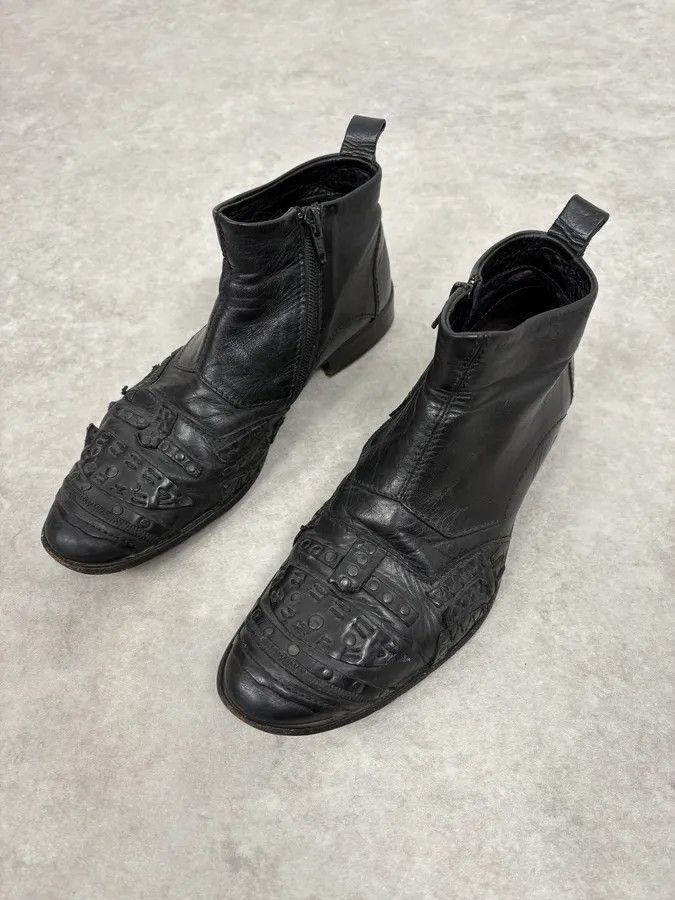 2000s Marithé + François Girbaud Black Ninja Leather Boots