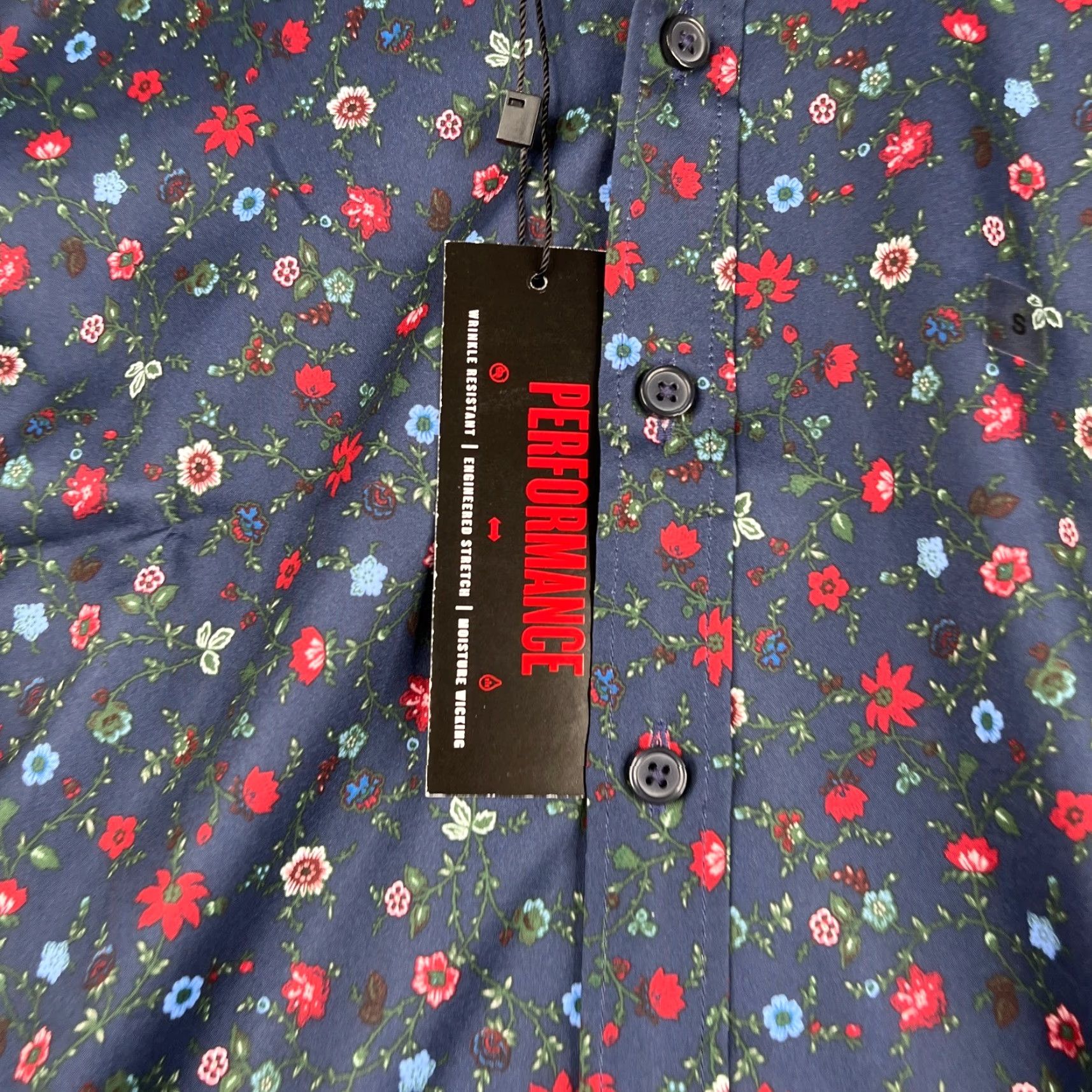 Express Express Shirt Navy Floral Button-Up Long Sleeve Slim Extra Small NEW Size US S / EU 44-46 / 1 - 3 Thumbnail