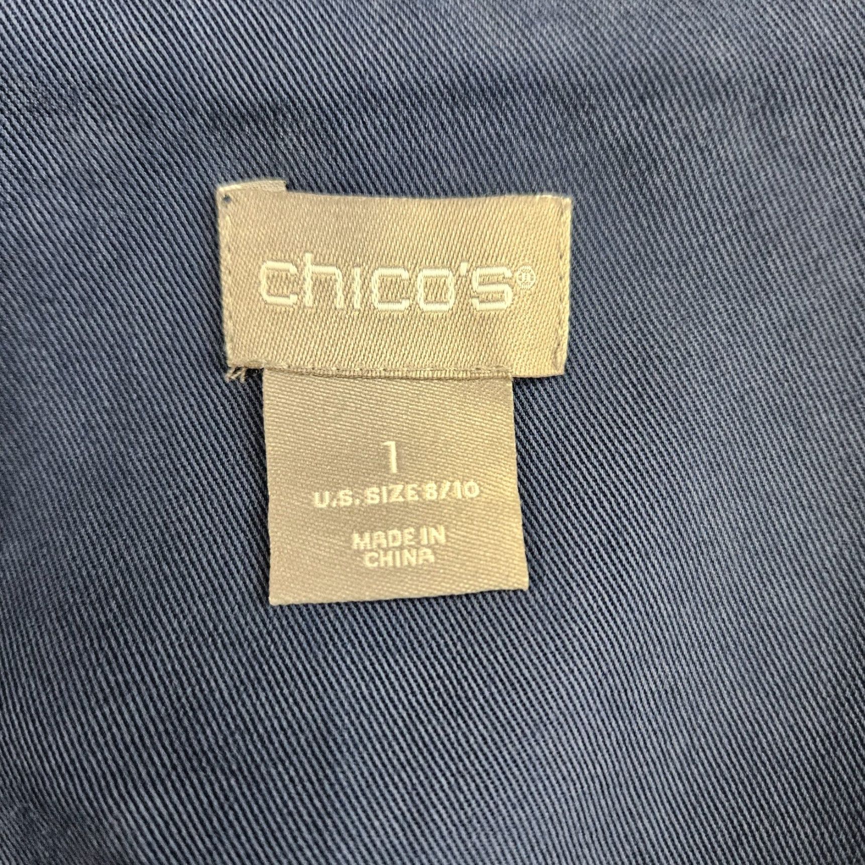 Vintage Chico's Womens Jacket Open Front Blue Lyocell Twill Drape Solid Sz M Size M / US 6-8 / IT 42-44 - 6 Thumbnail