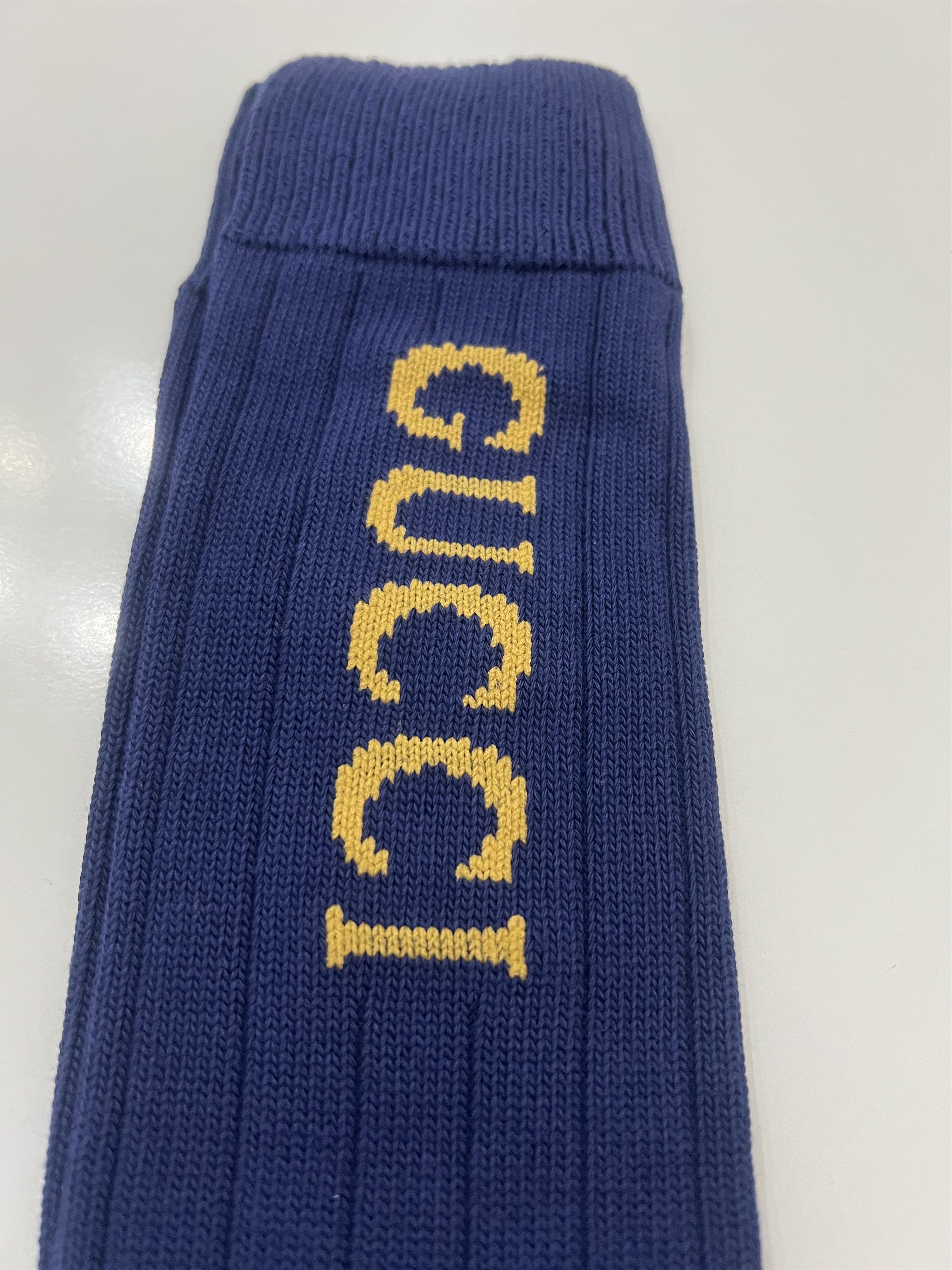 Gucci GUCCI - INTARSIA LOGO PRINT SOCKS, NIGHT BLUE, SIZE M Size ONE SIZE - 7 Thumbnail