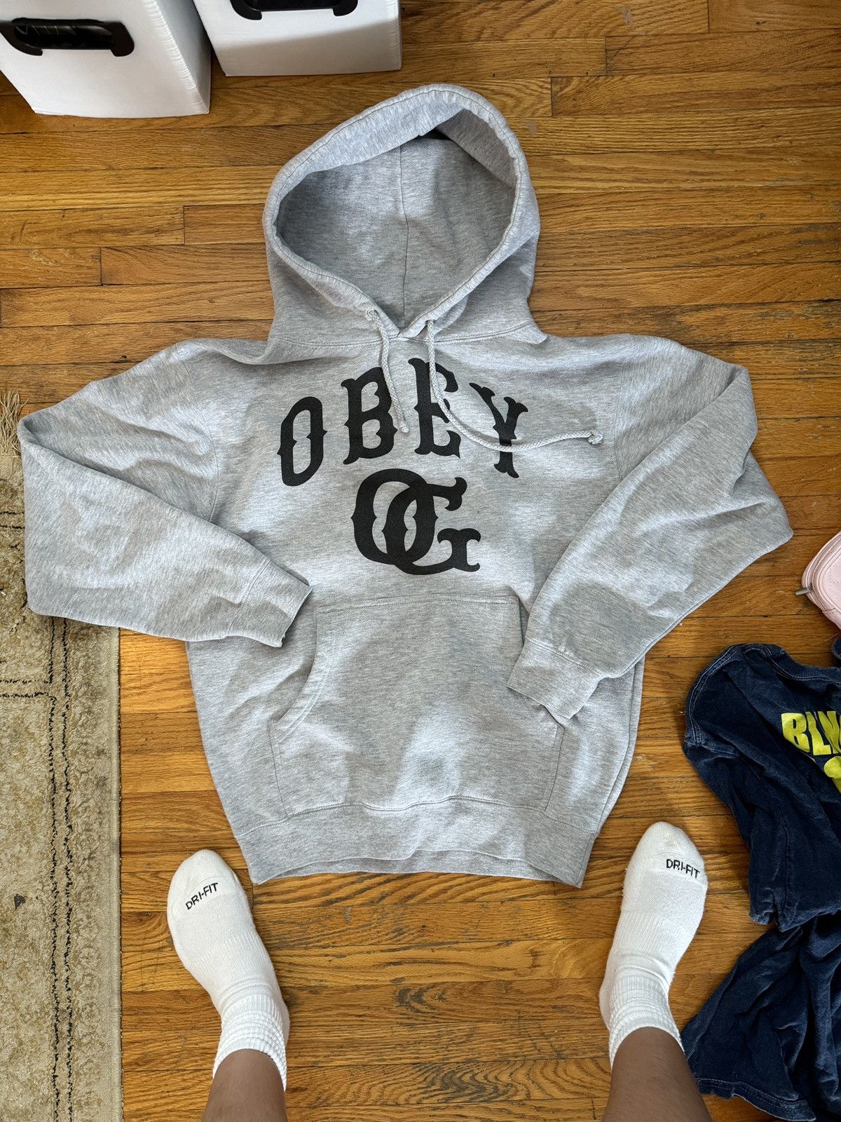 Obey × Vintage Obey Grey Hoodie Size S / US 4 / IT 40 - 1 Thumbnail