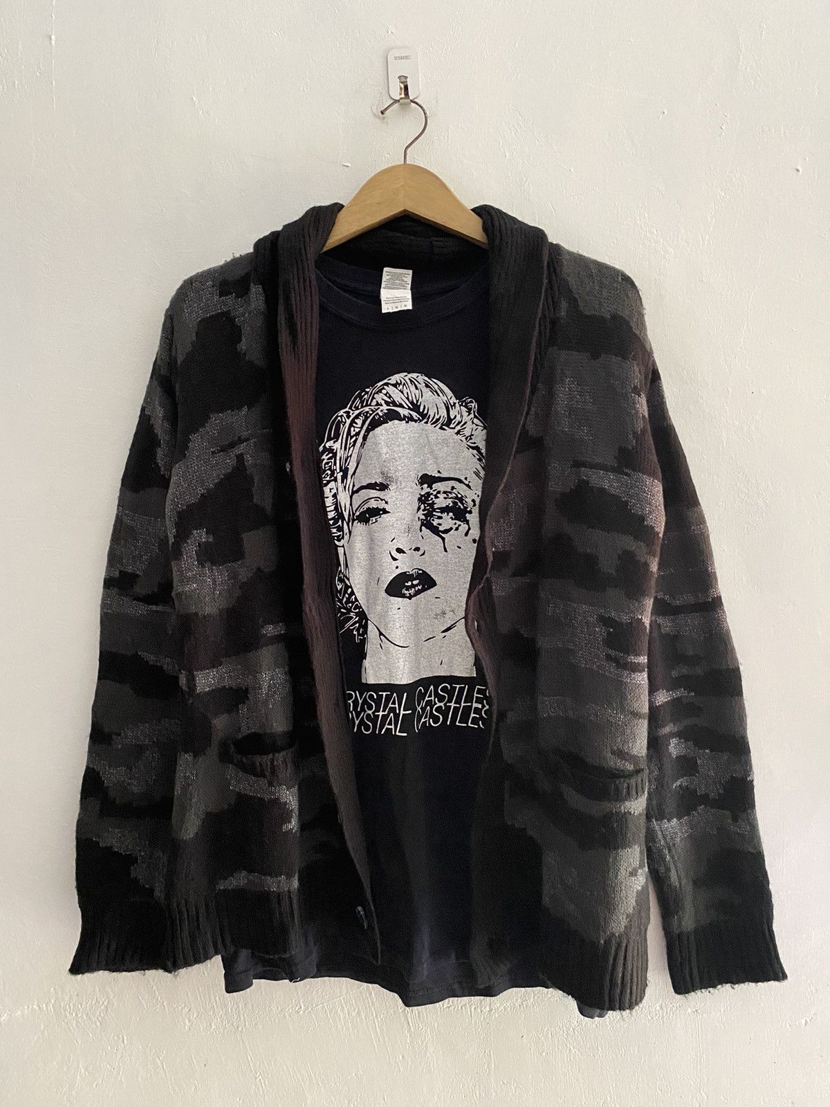 If Six Was Nine × Japanese Brand × Le Grande Bleu (L.G.B.) Japanese confirm camo wool cardigan Size US L / EU 52-54 / 3 - 1 Thumbnail