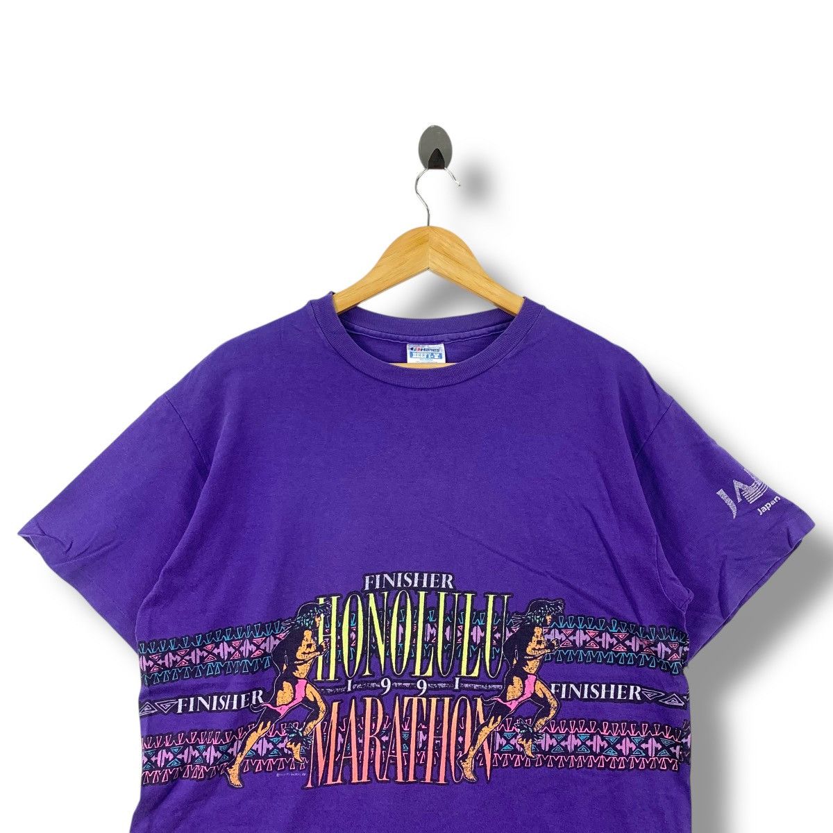 Vintage Vintage 90's HONOLULU MARATHON Faded Graphic Tee Shirt Size US L / EU 52-54 / 3 - 2 Thumbnail
