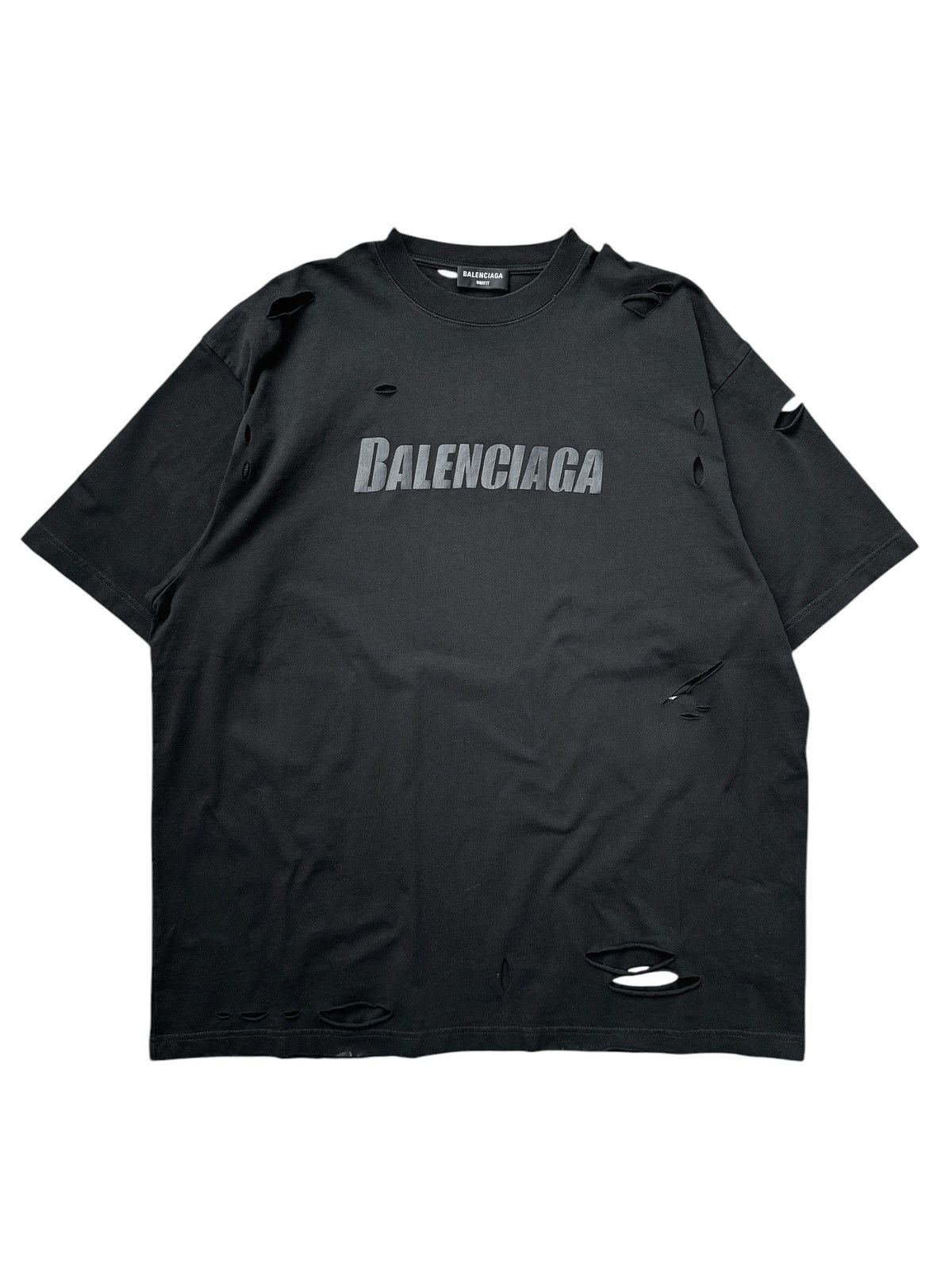 Distressed Shredded Logo Shirt