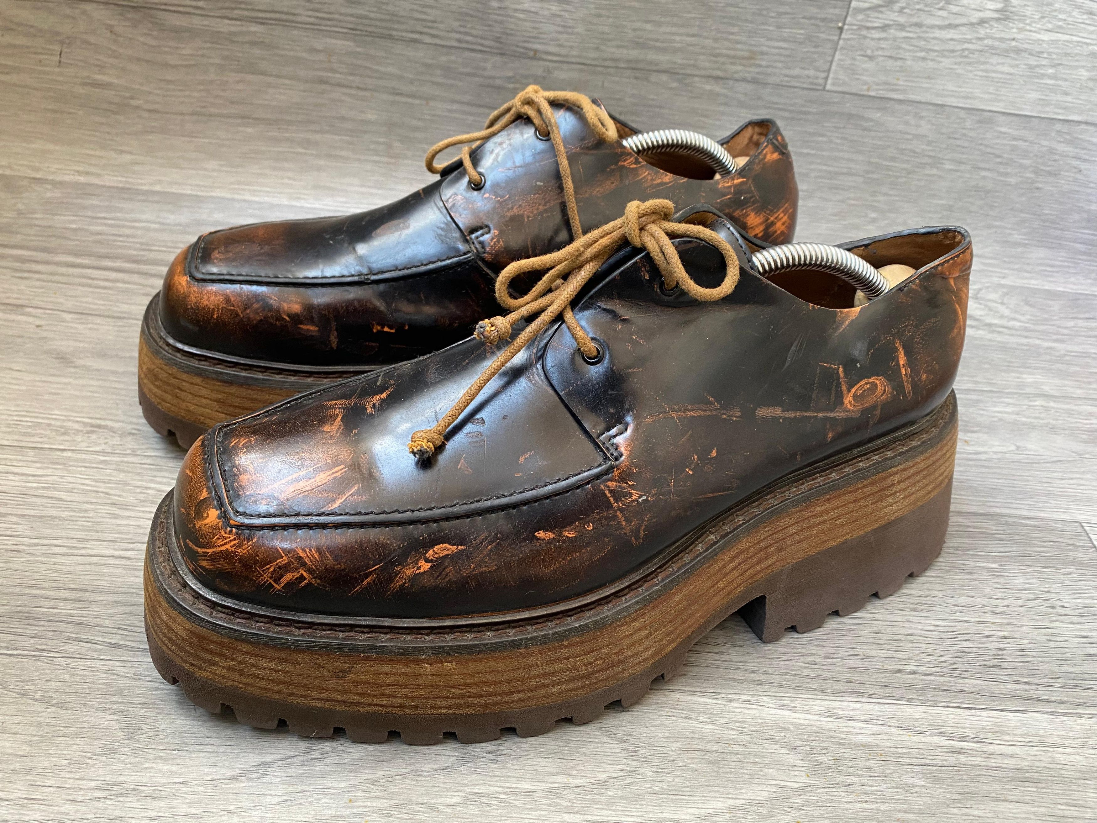 Marsell Marsell Platform Chunky Derby Distressed Look Shoes Sz 40 Size US 7 / EU 40 - 2 Thumbnail