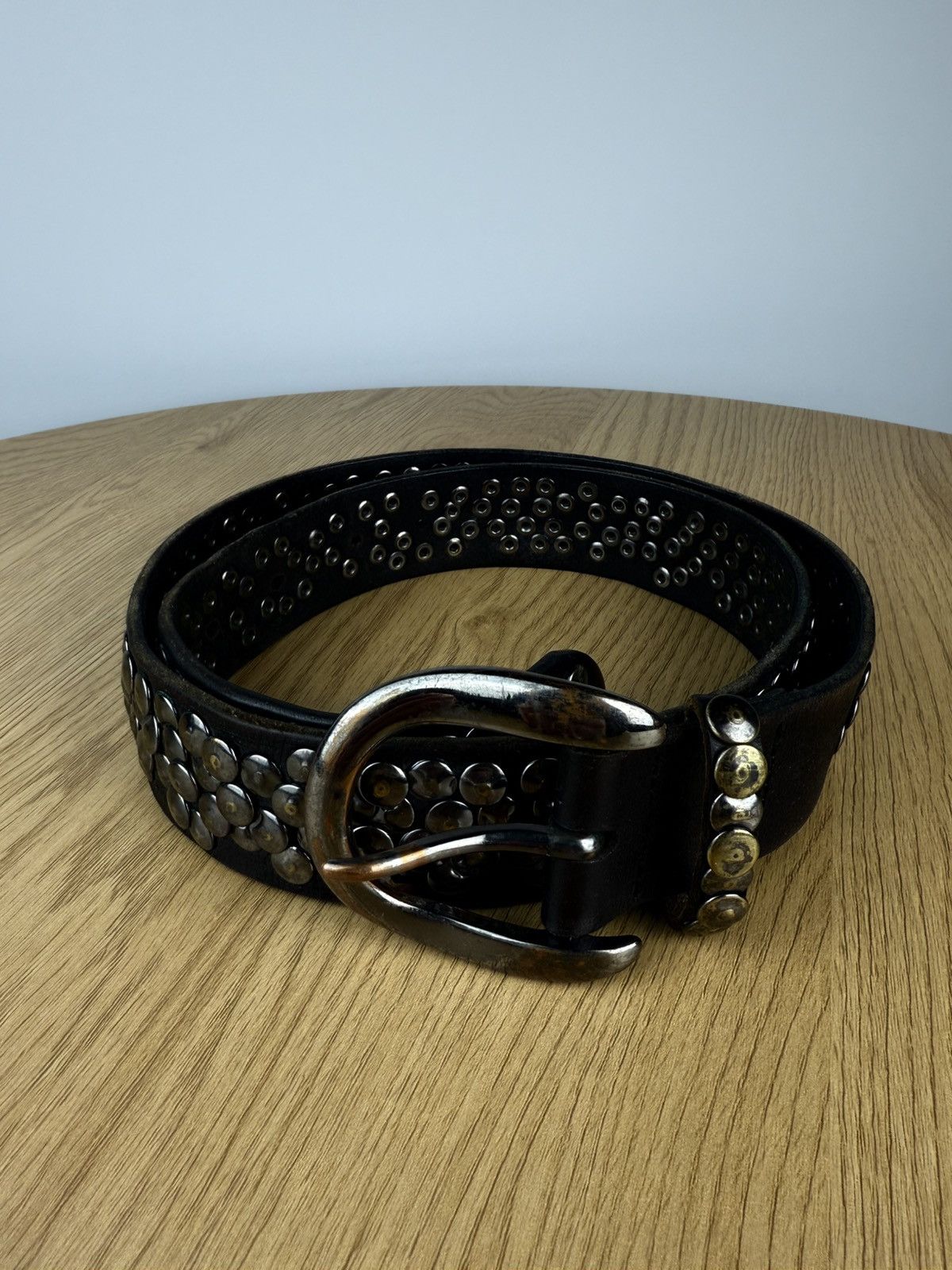 LIEBESKIND BERLIN Liebeskind Berlin Black Leather Studded Belt 90cm Size ONE SIZE - 2 Thumbnail